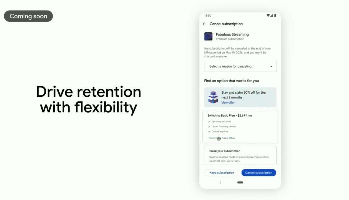 Google Play Store cancel subscription offers 1