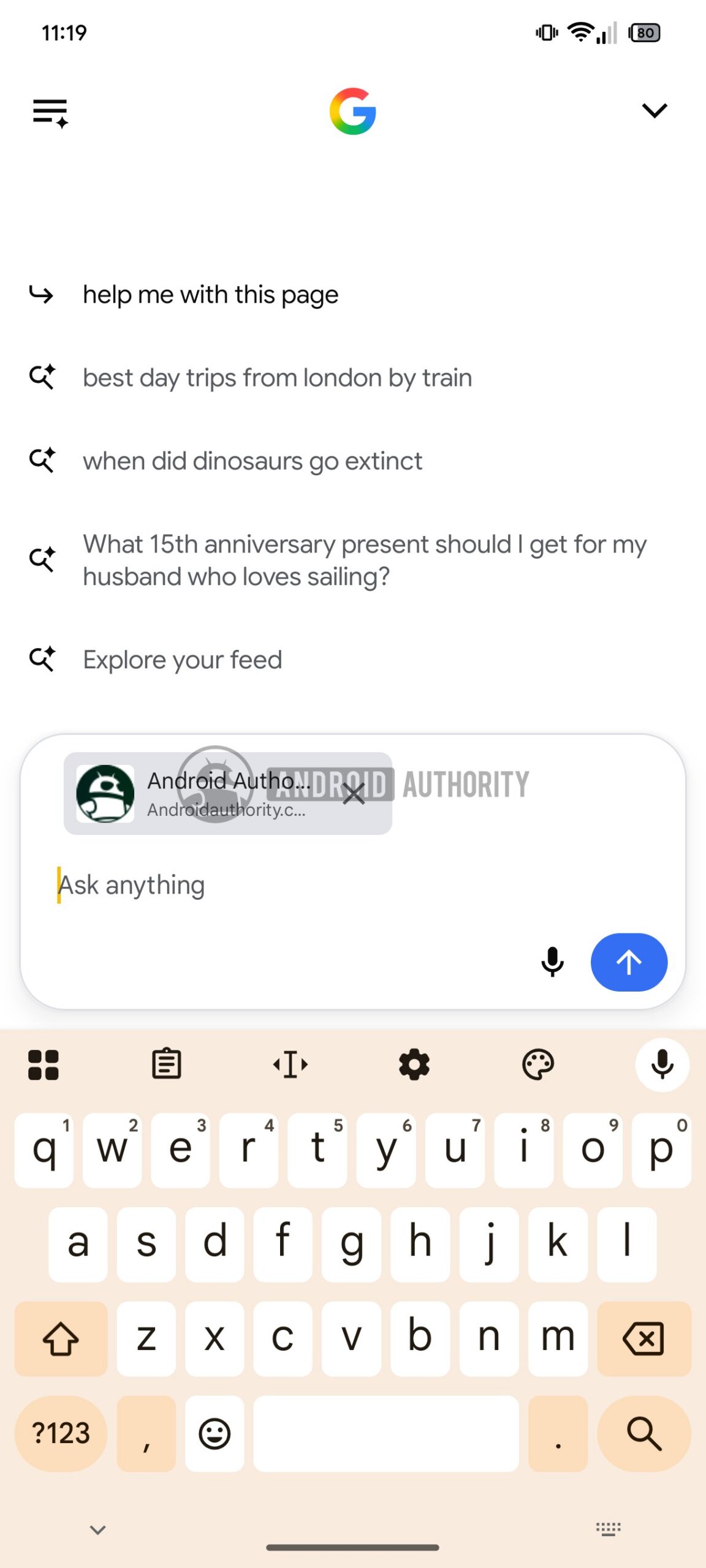 Google Search Ask attach tab watermarked