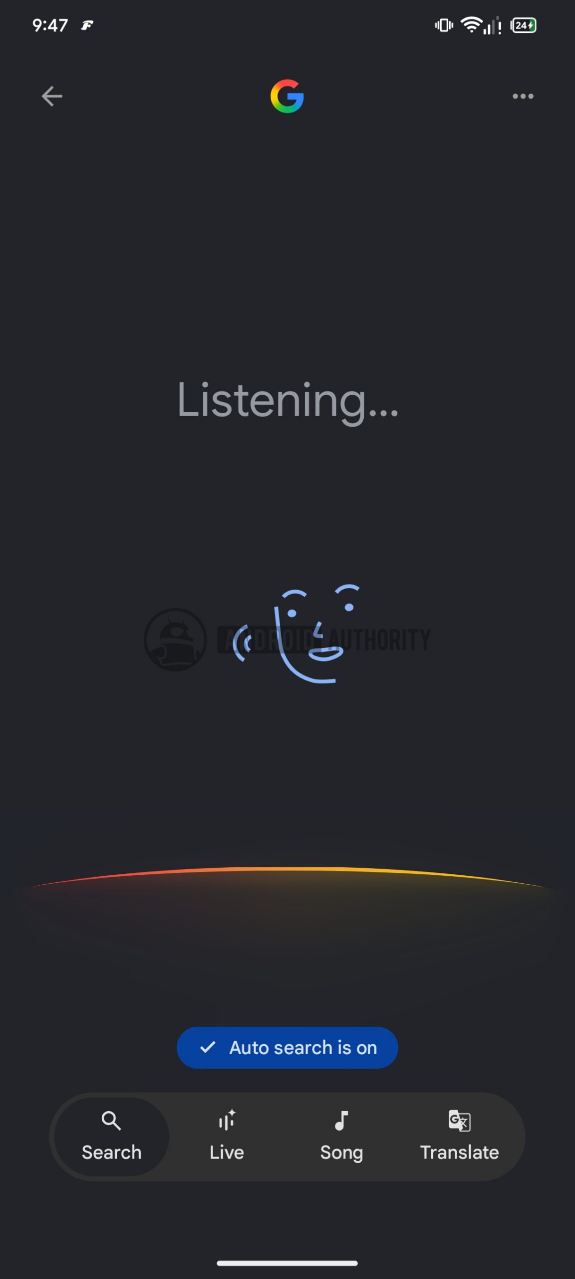 Google voice search new dark mode watermarked