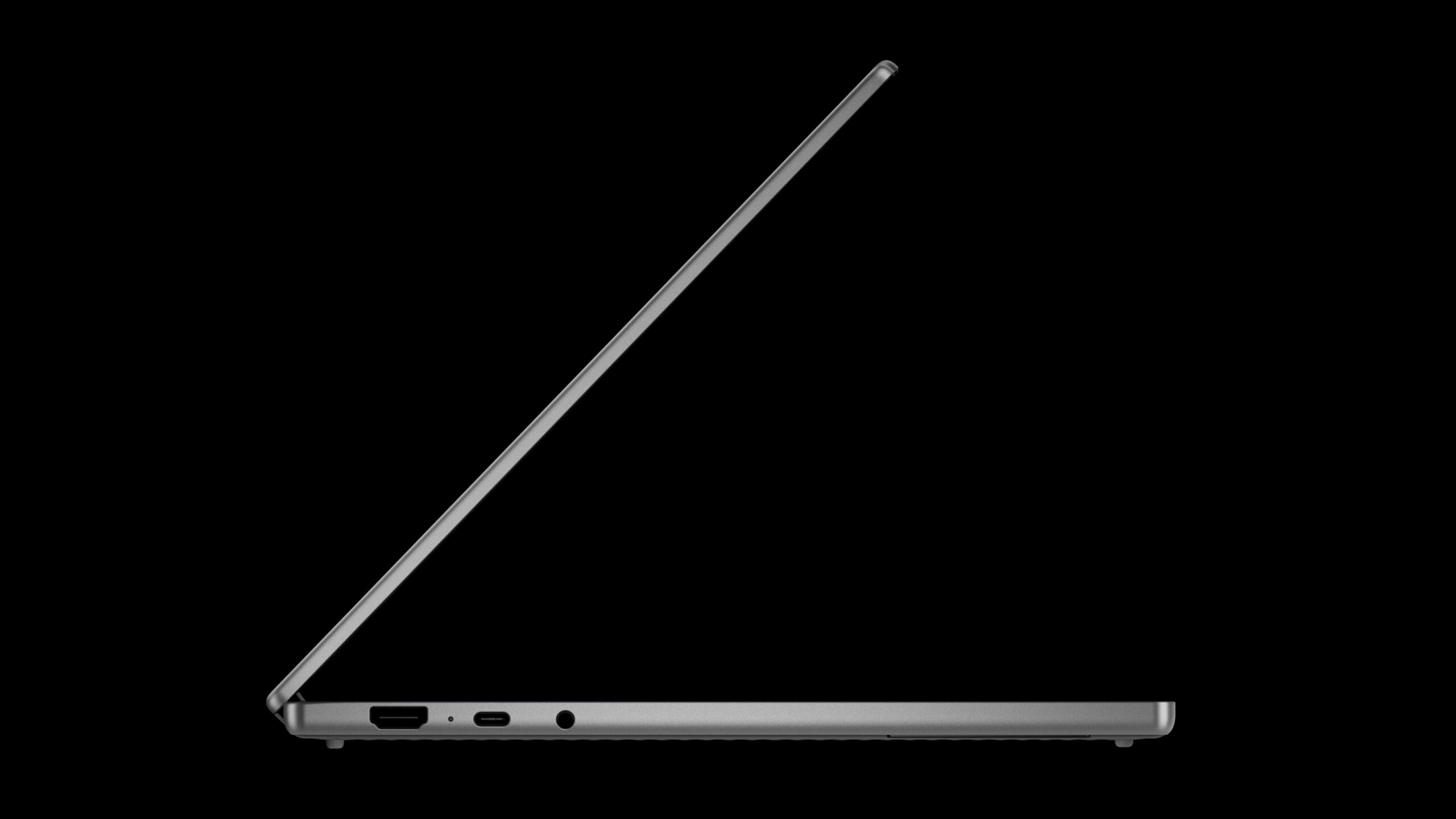 The side profile of a Googlebook laptop.