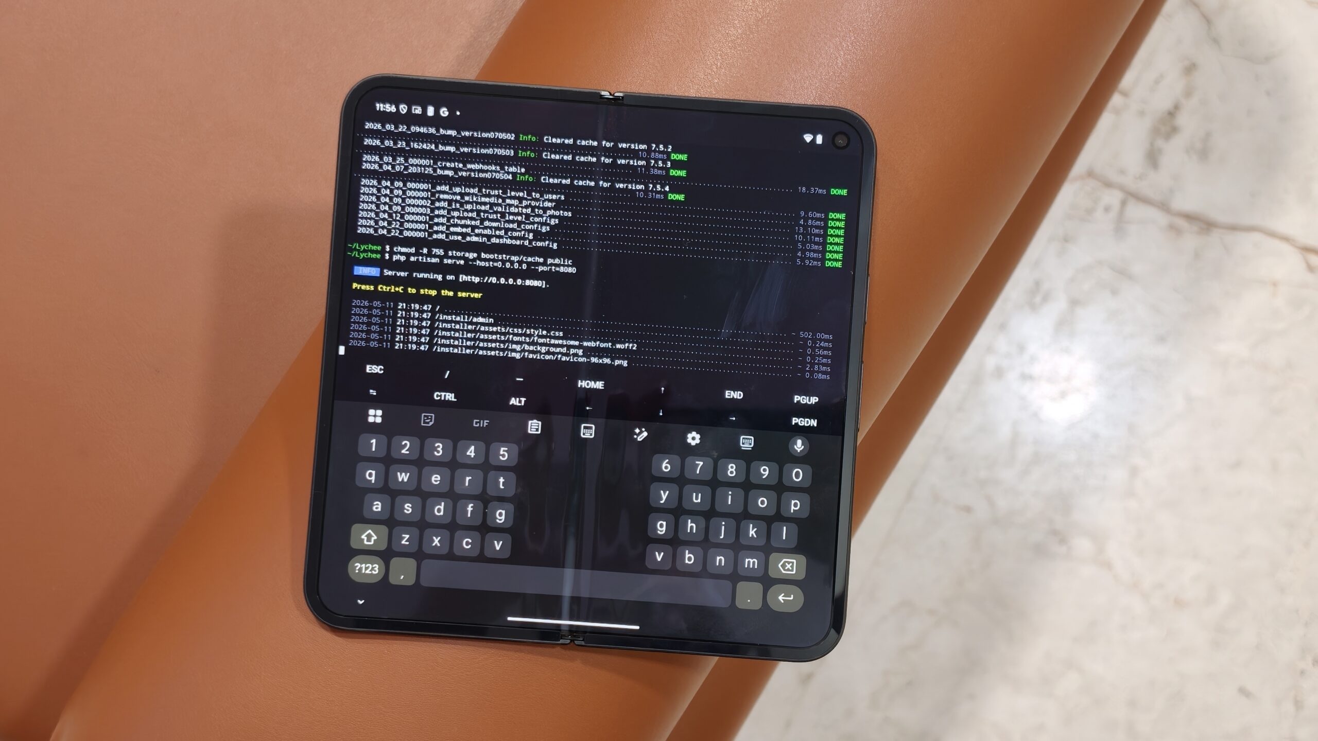 Lychee photo server running on an Android phone 5