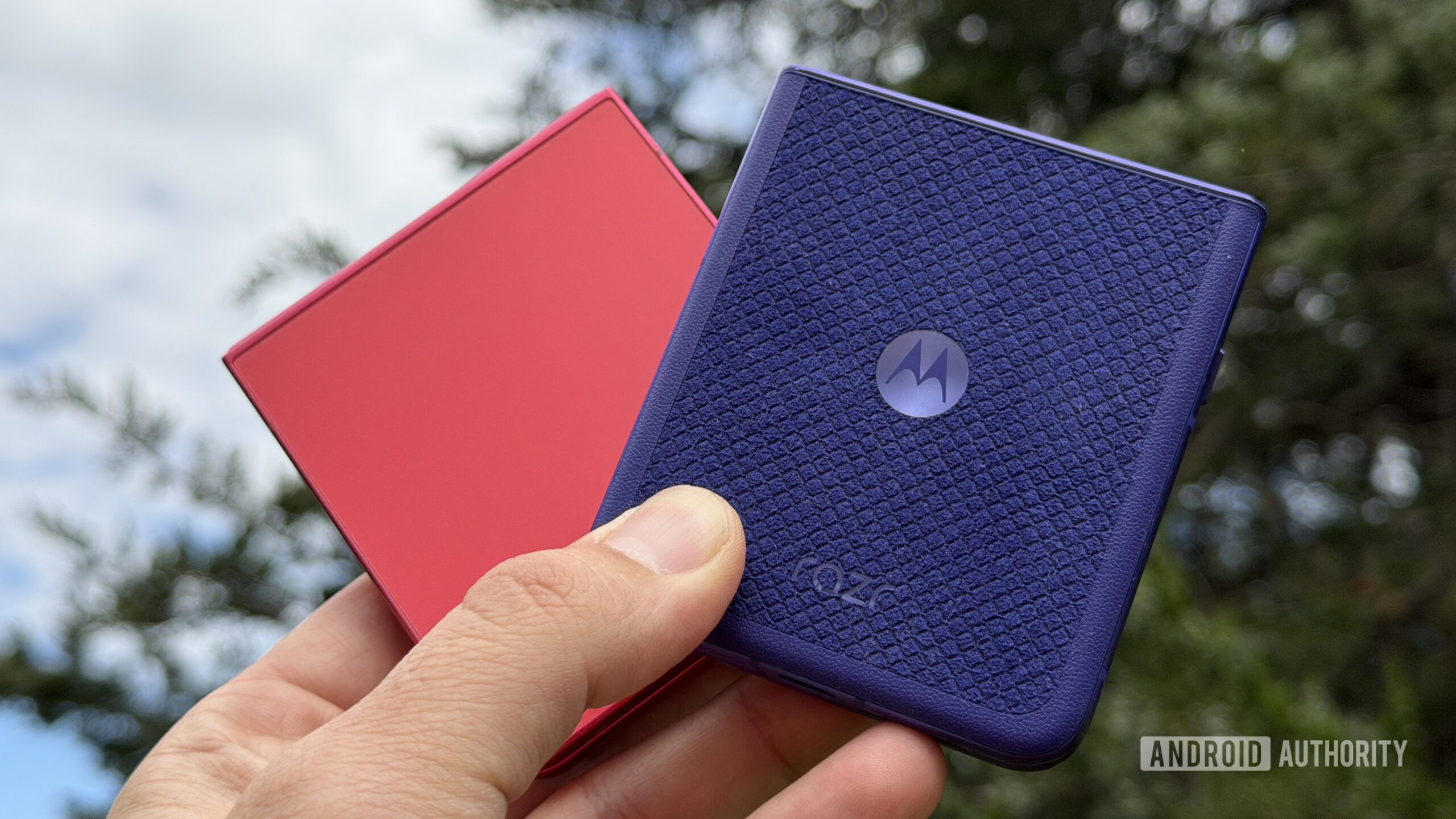 Motorola Razr Ultra Galaxy Z Flip 7 against sky