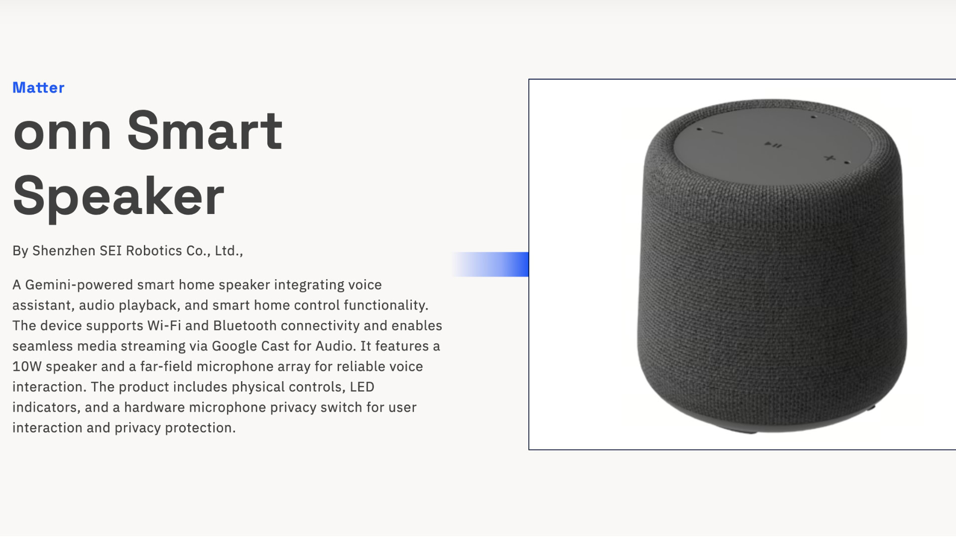 Onn Smart Speaker Gemini
