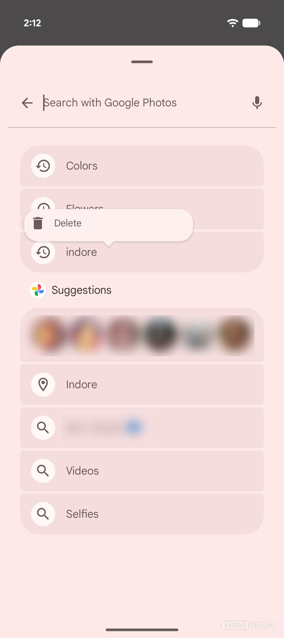 Photo Picker Delete Previous Searches