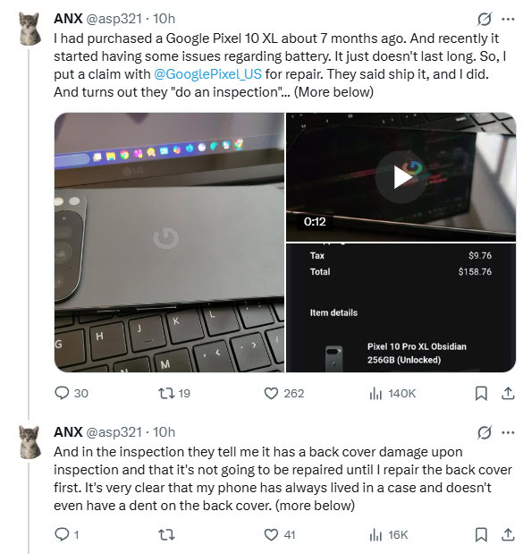 Pixel 10 Pro XL repair experience asp321 Pixel 10 Pro XL repair experience asp321
