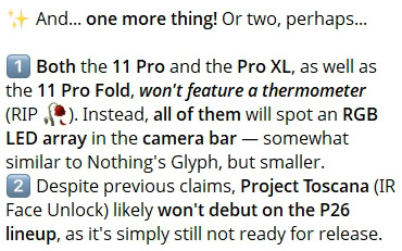 Pixel 11 Leaked specs from Mystic Leaks Project Toscana IR Face Unlock