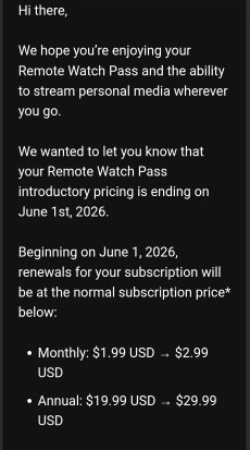 Plex price increase