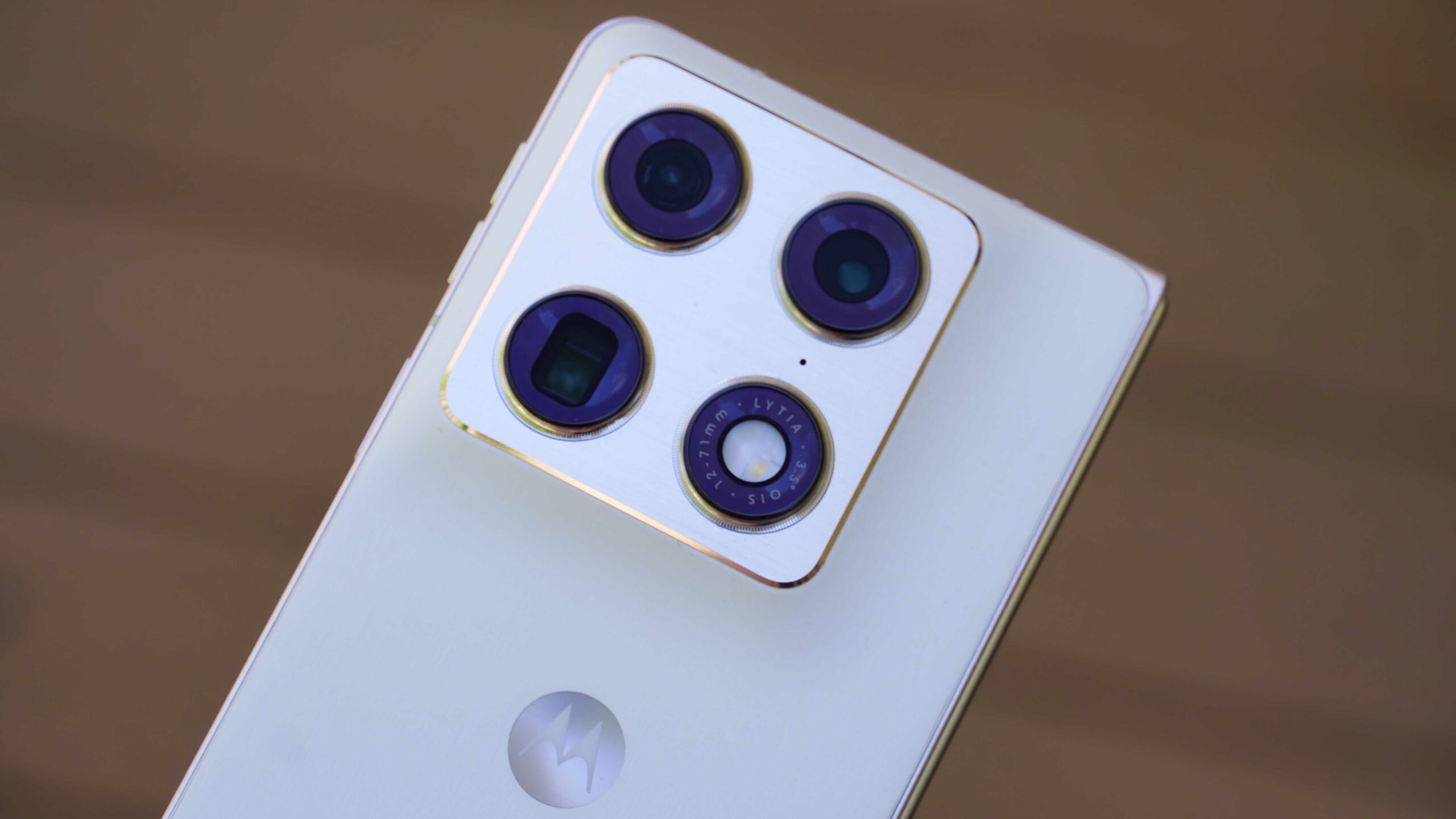 The three cameras on the back of the Razr Fold.