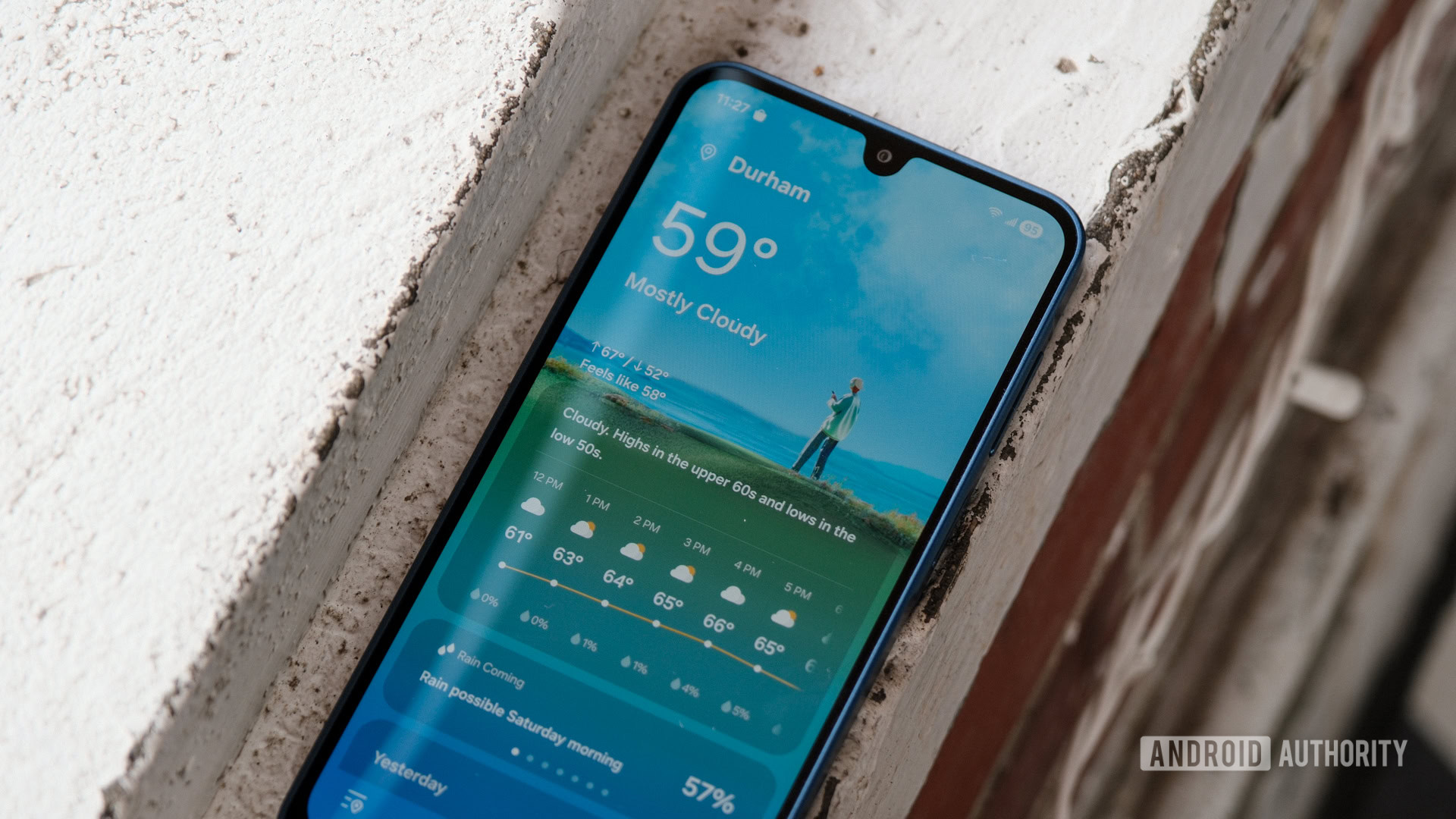 Samsung Galaxy A17 5G weather app close