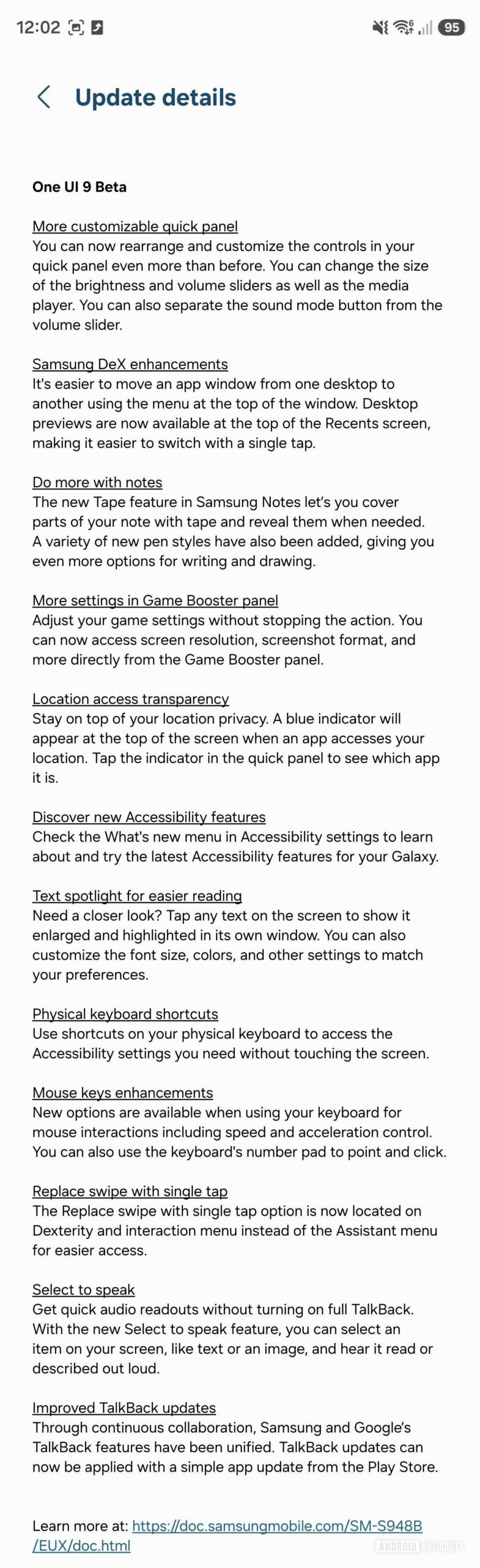 Samsung One UI 9 Software update Changelog