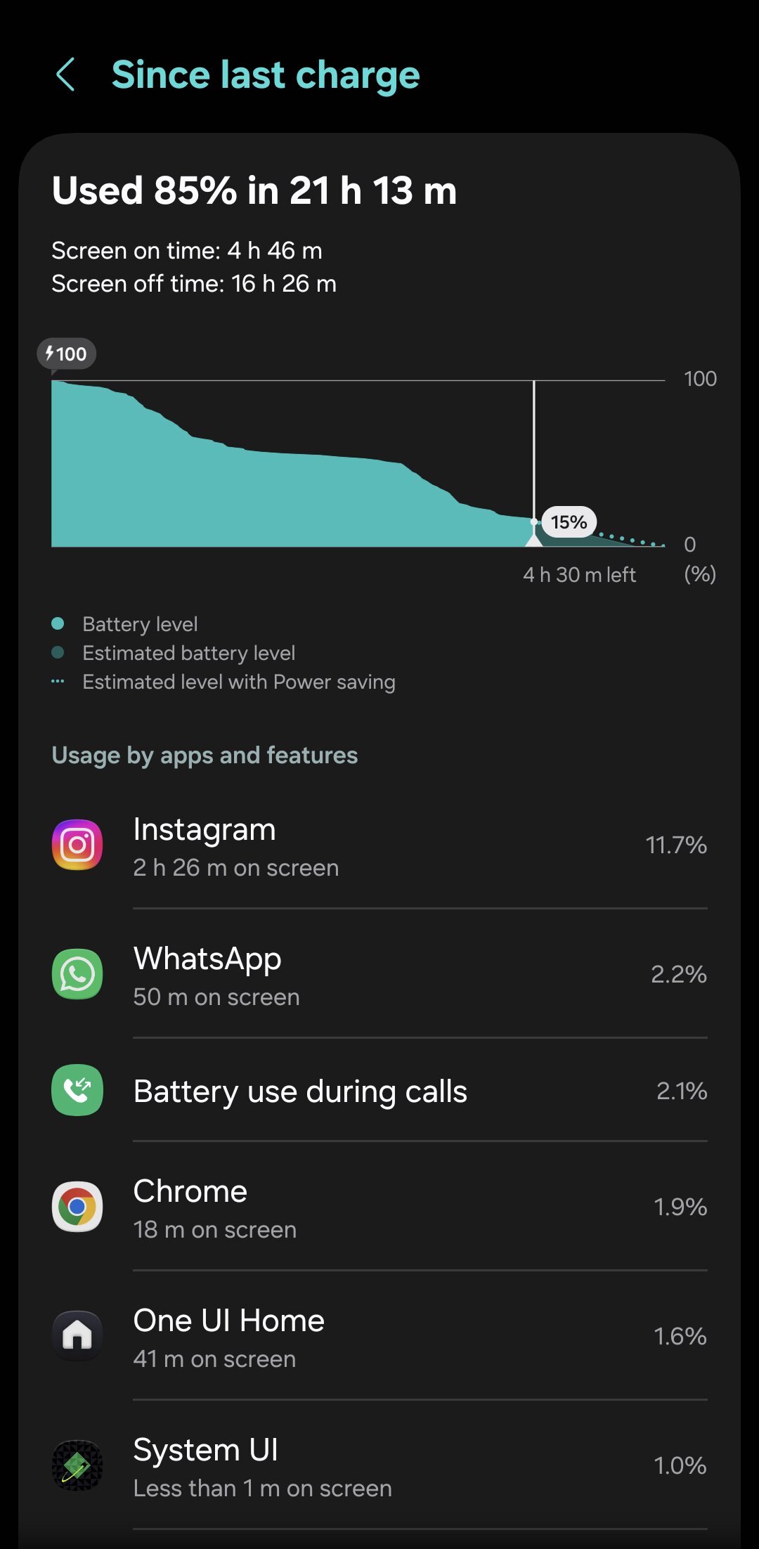 Samsung Galaxy A57 review image battery screenshots