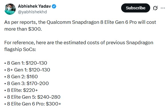 Qualcomm's Premium Snapdragon 8 Elite Gen 6 Pro: A $300 Chip That Could Redefine Flagship Pricing
