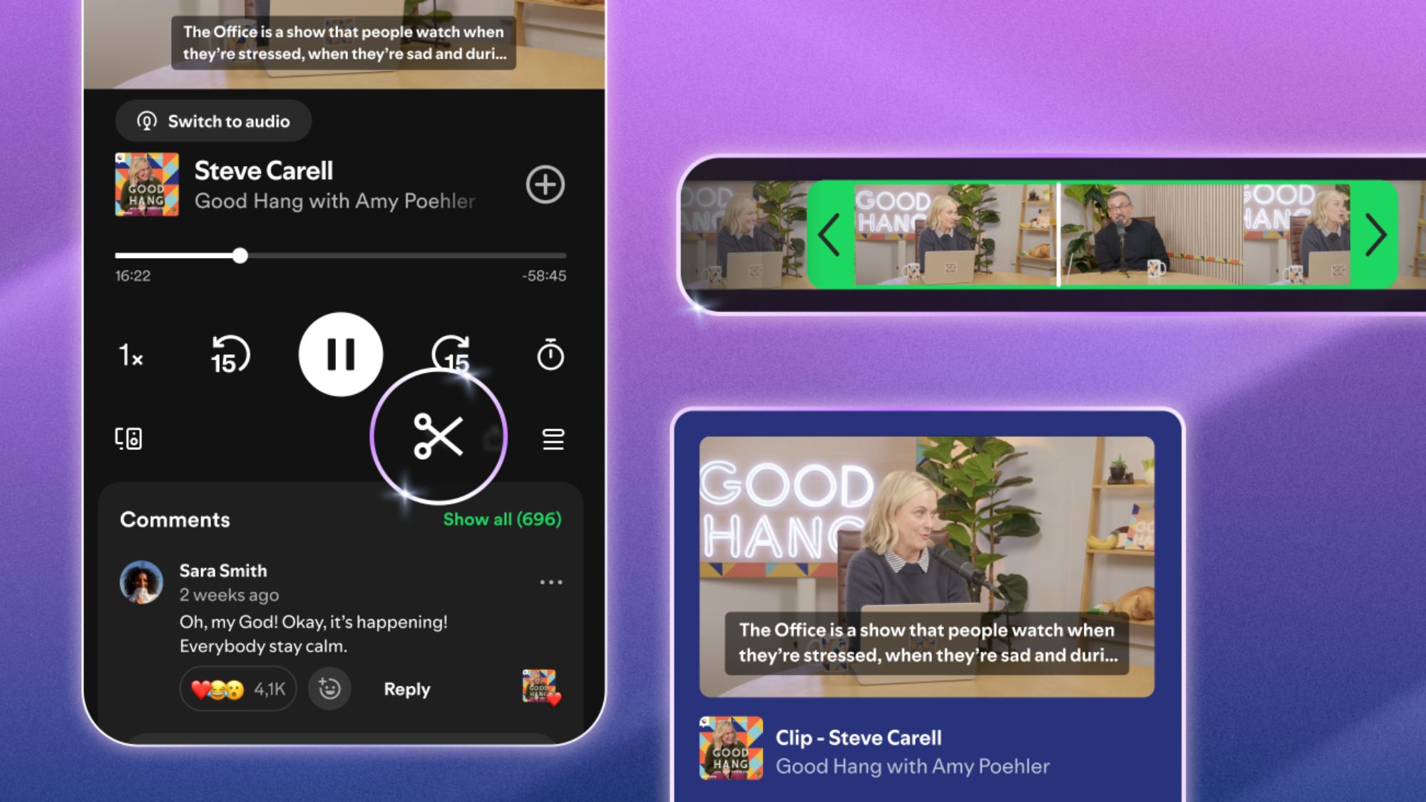 Spotify podcast clips feature Spotify podcast clips feature