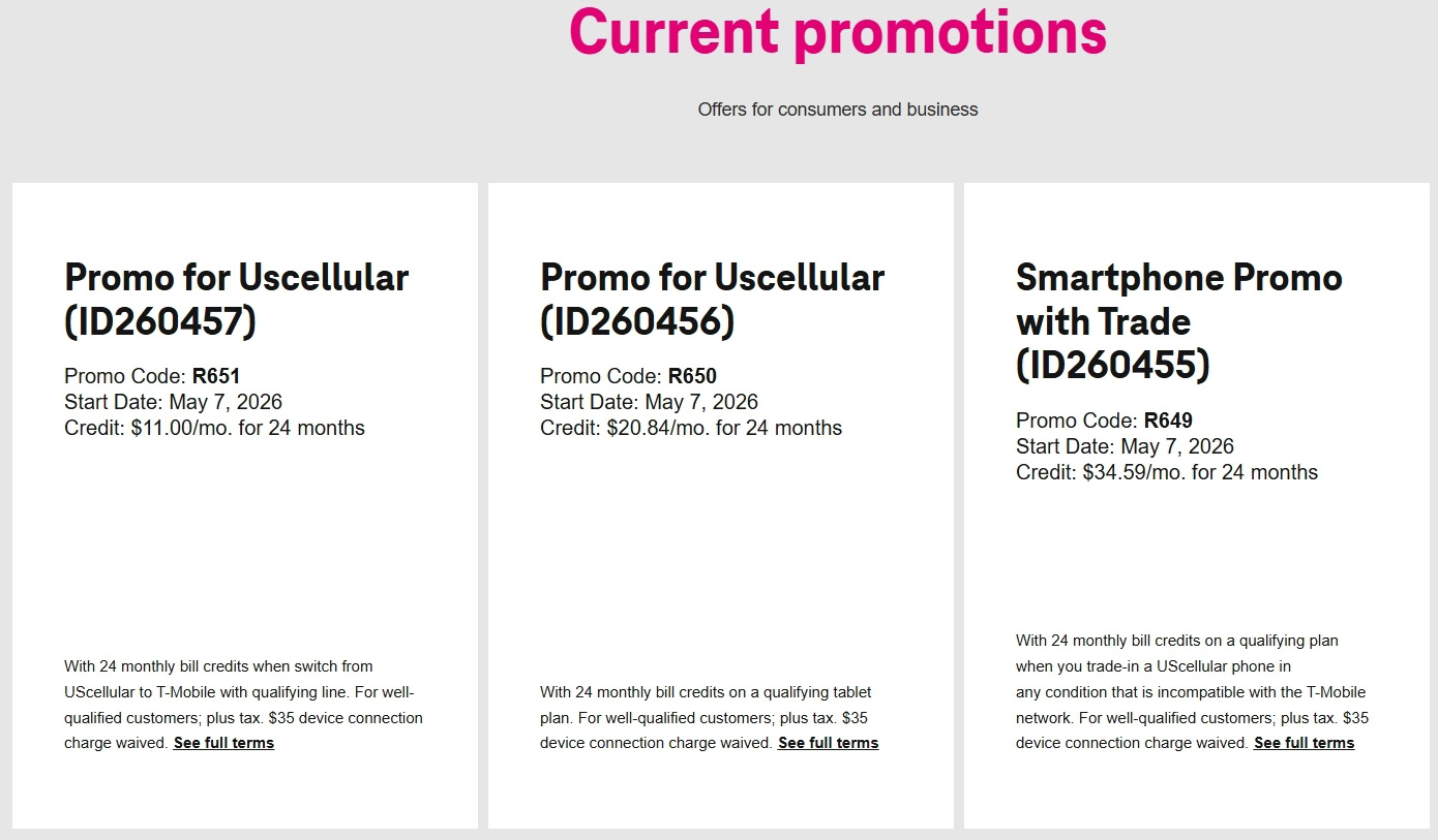 T Mobile promos for US Cellular customers