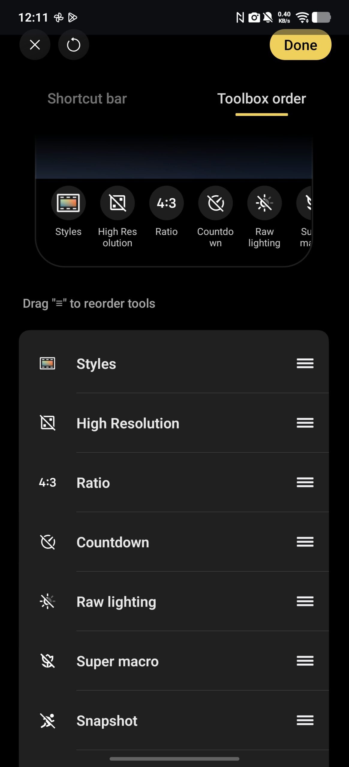 Toolbox customization vivo camera app