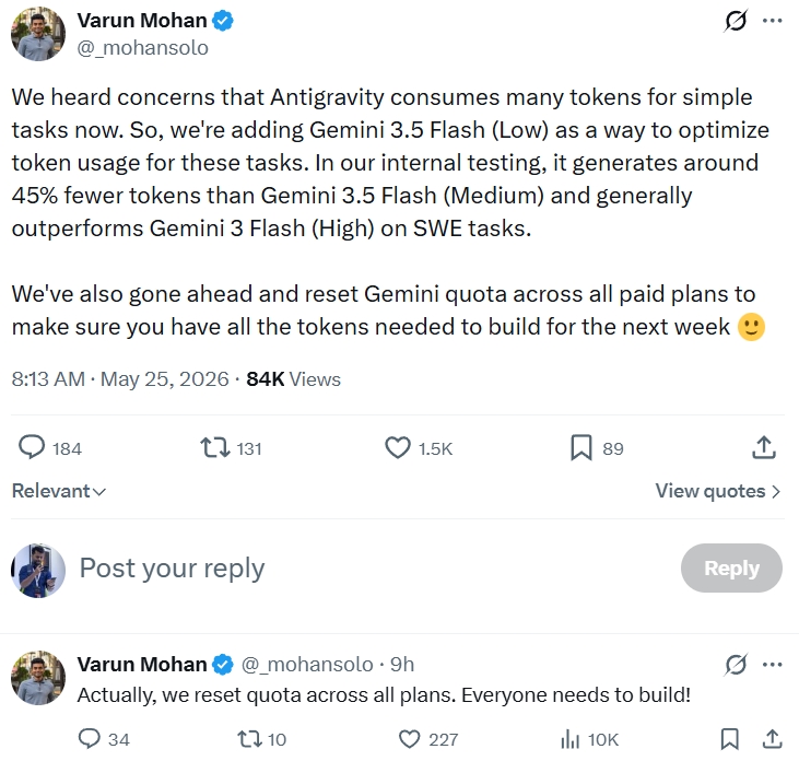Varun Mohan on Gemini 3.5 Flash Low