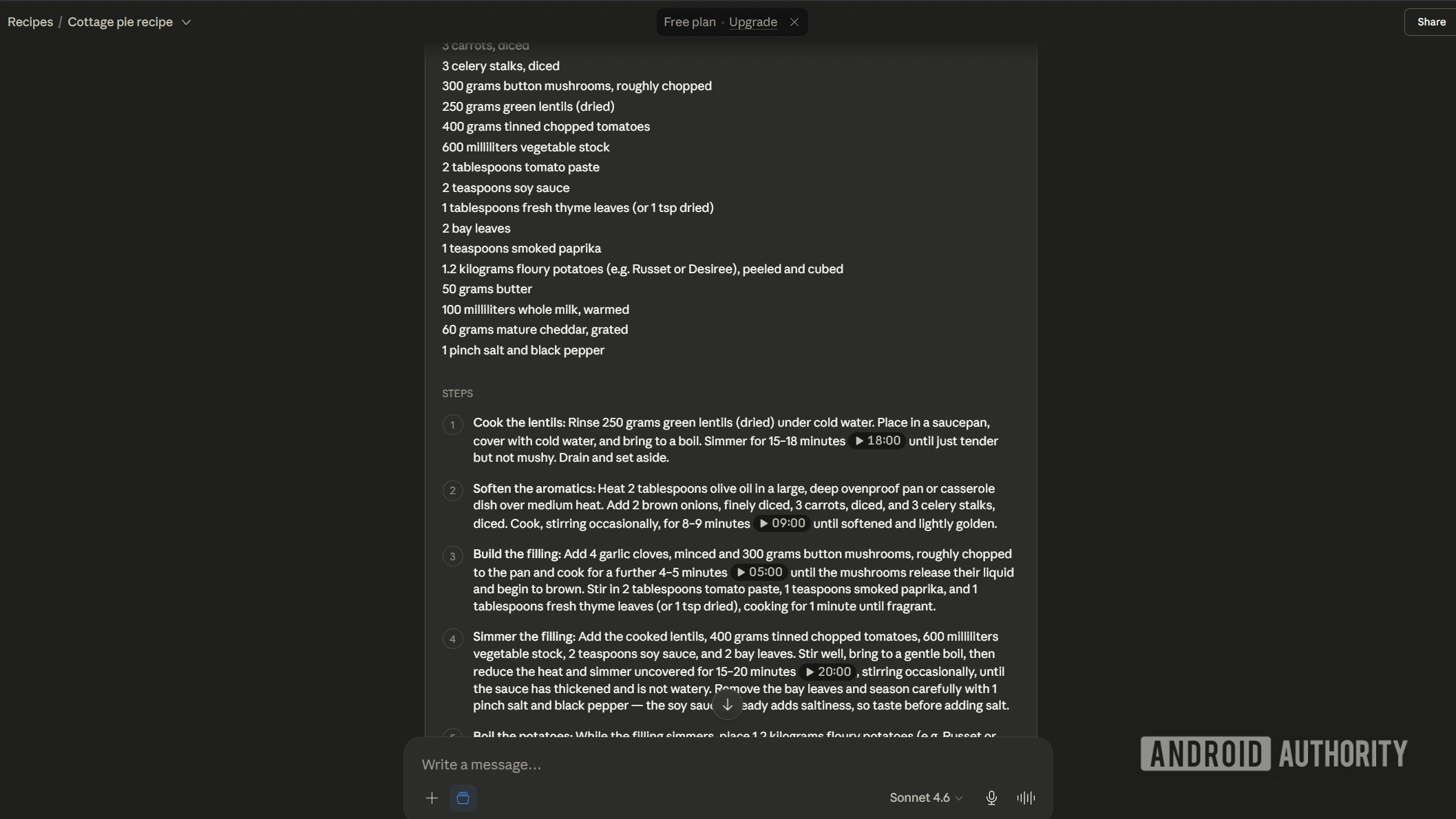 a recipe generated in claude a recipe generated in claude