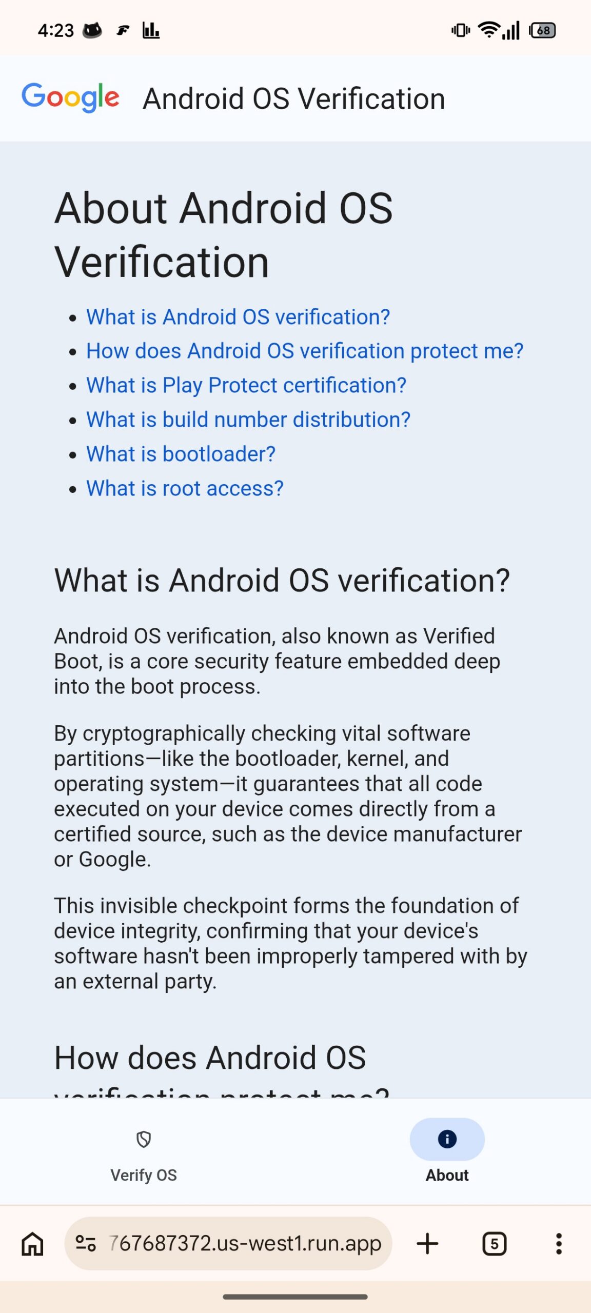 android os verification 1