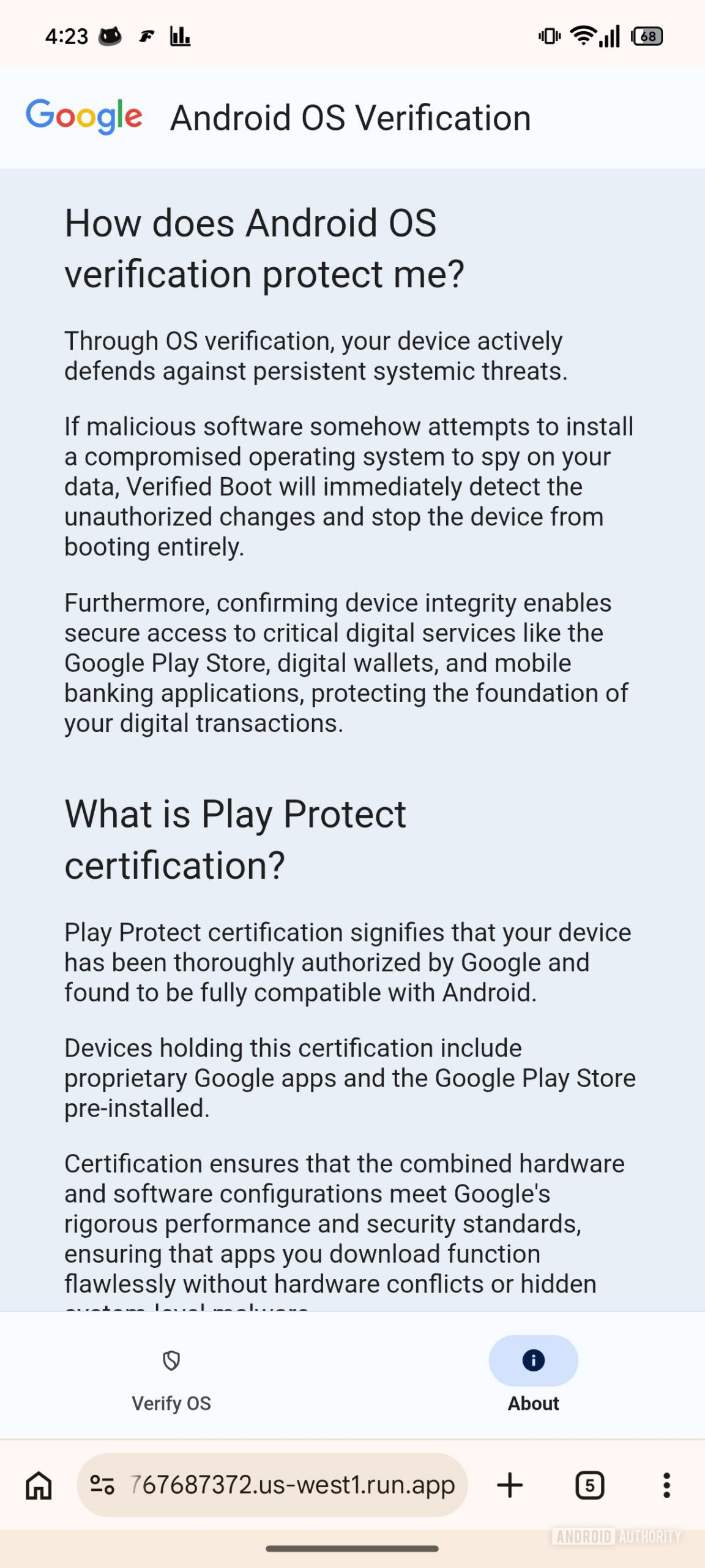 android os verification 2