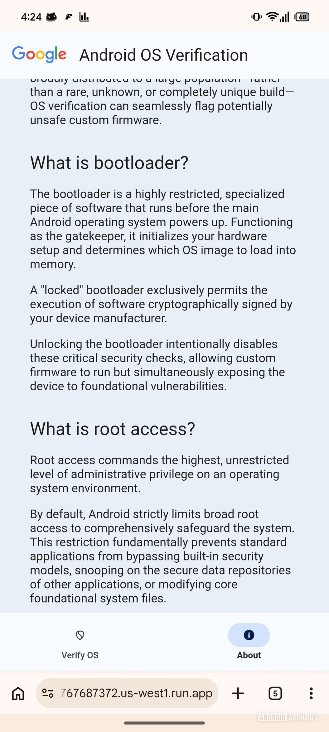 android os verification 4