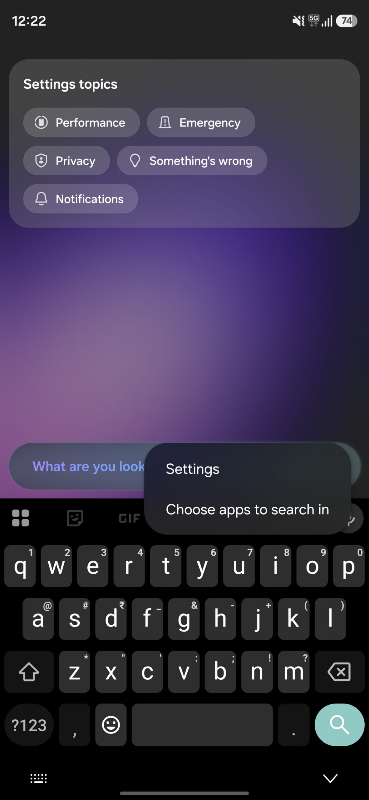 Finder's three-dot menu options on a Galaxy phone.