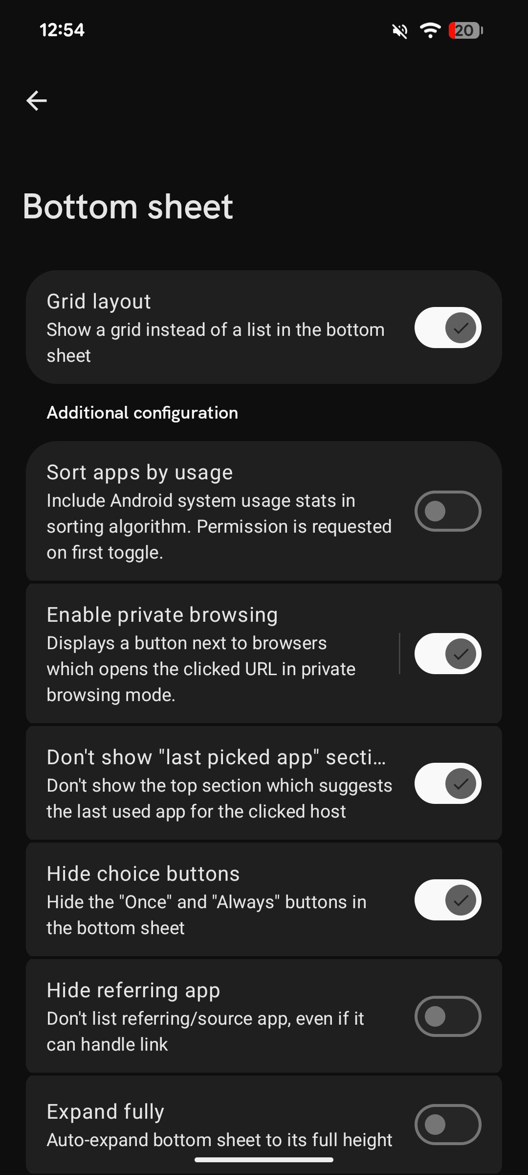configuring linksheet settings 2
