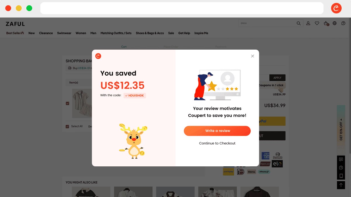 Coopert 3 Coupon Savings Test