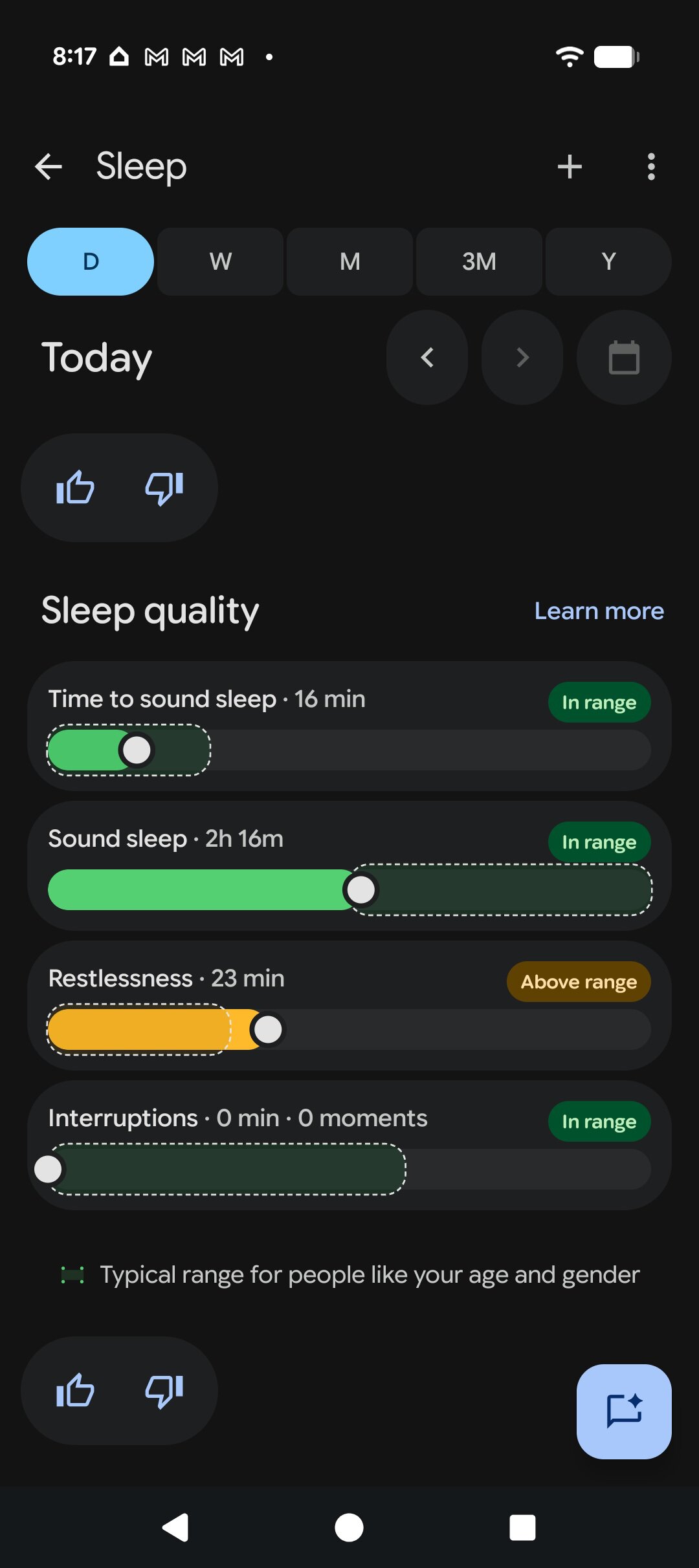 fitbit sleep score sleep quality 1