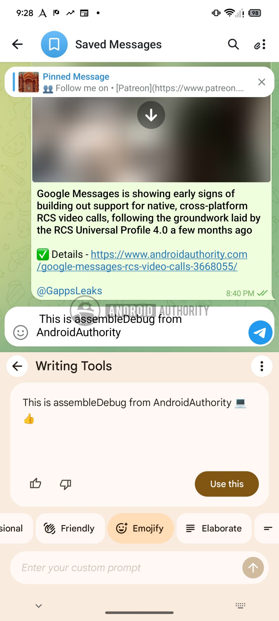 gboard writing tools new features watermarked