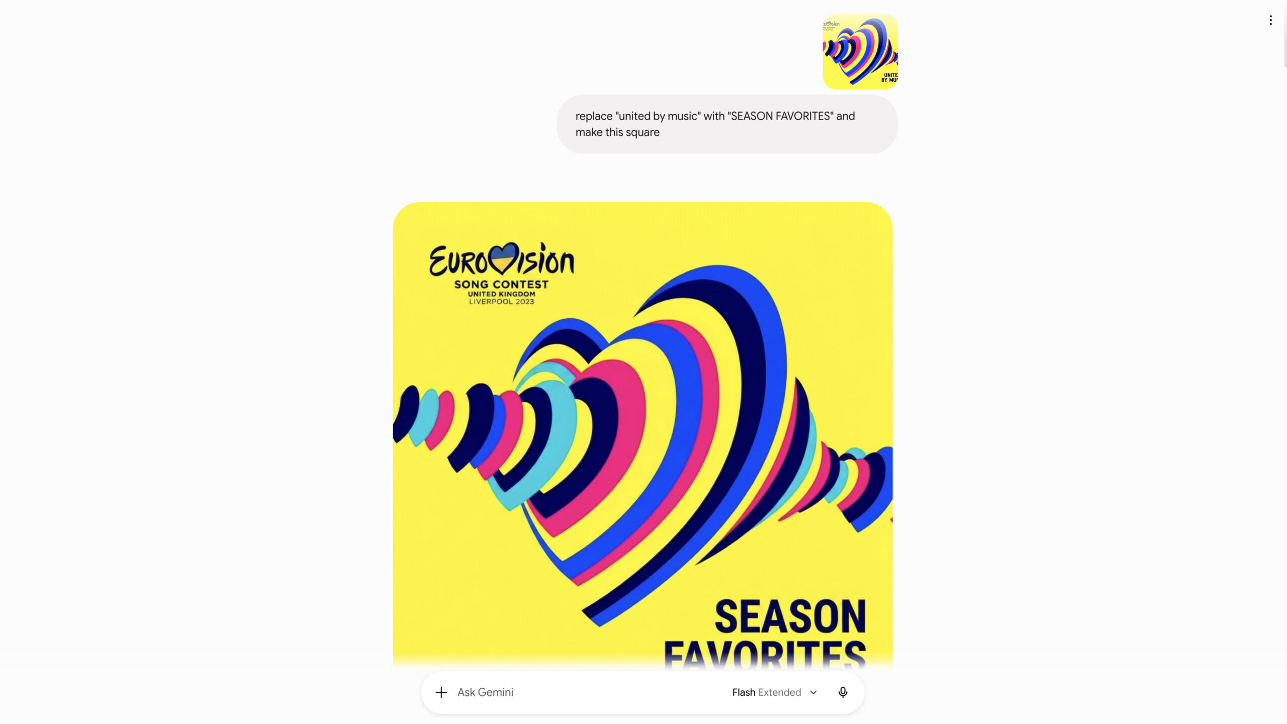 gemini generating spotify eurovision season favorites playlist cover