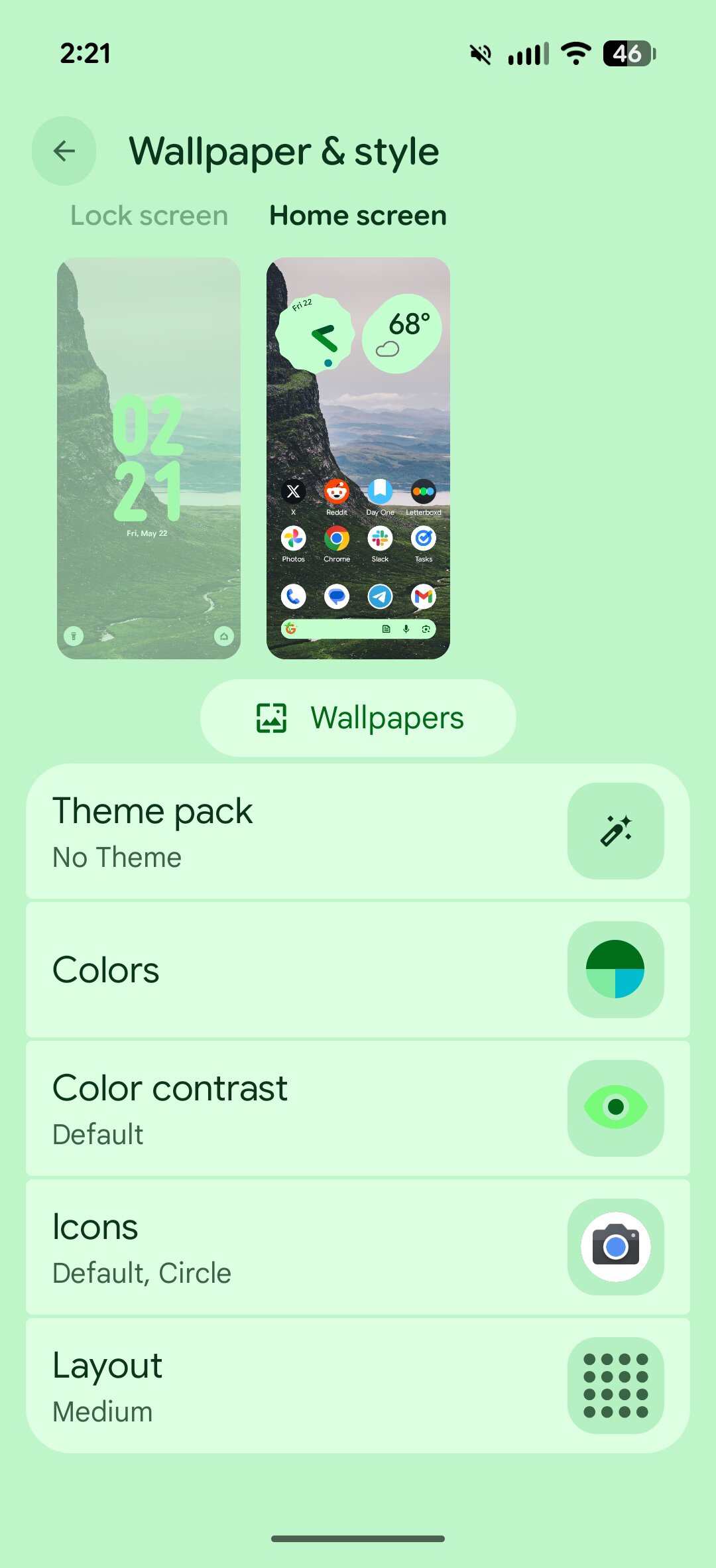 Using the disco icon pack on a Pixel phone.