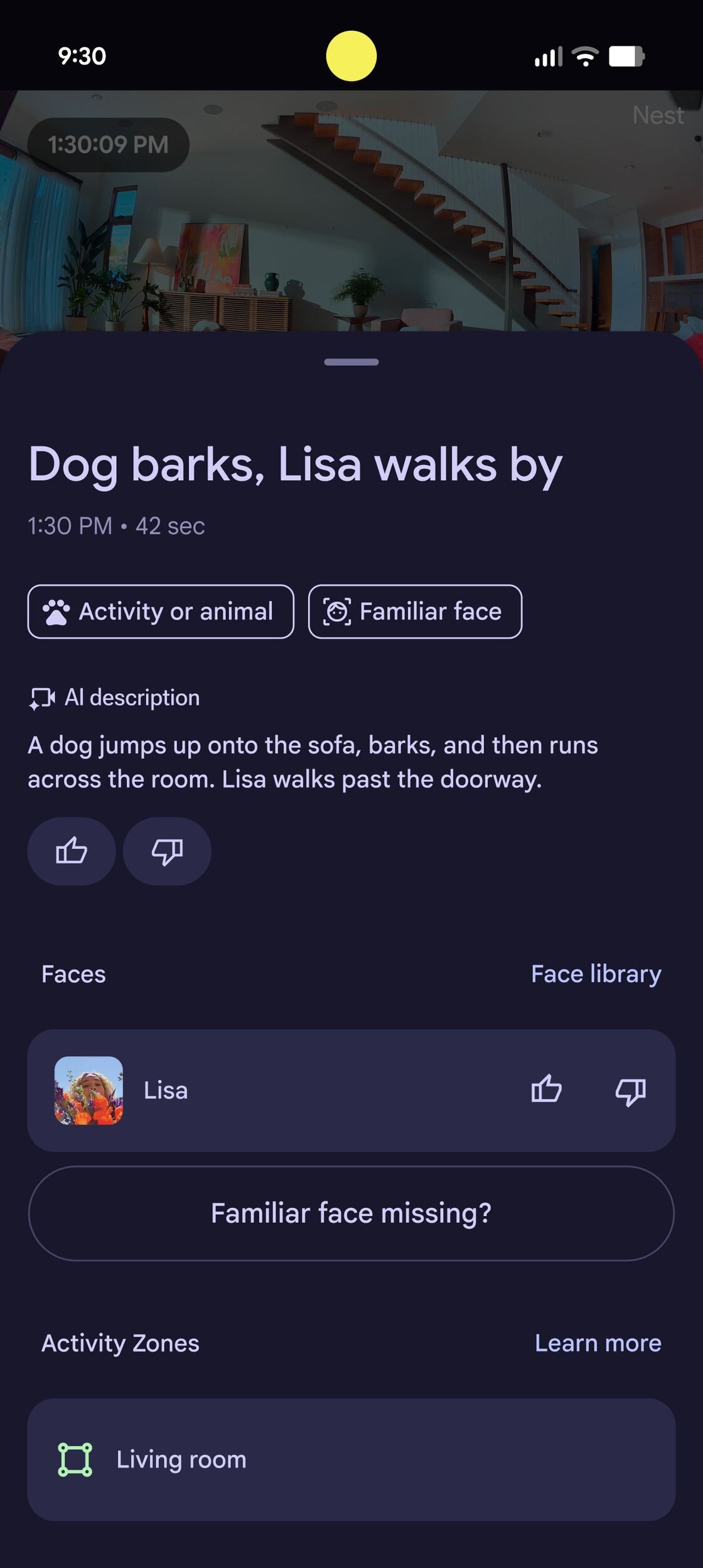 home camera events new 2