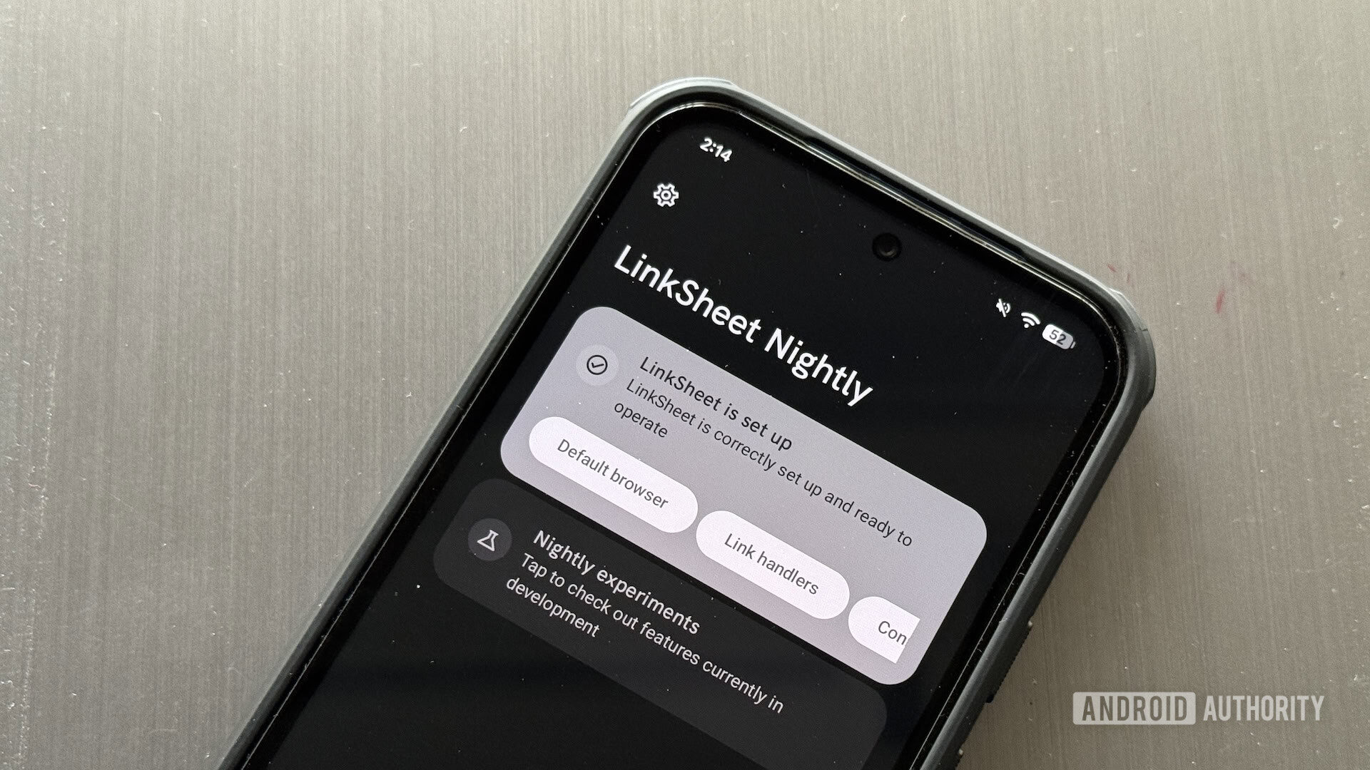 LinkSheet app running on an Android phone.