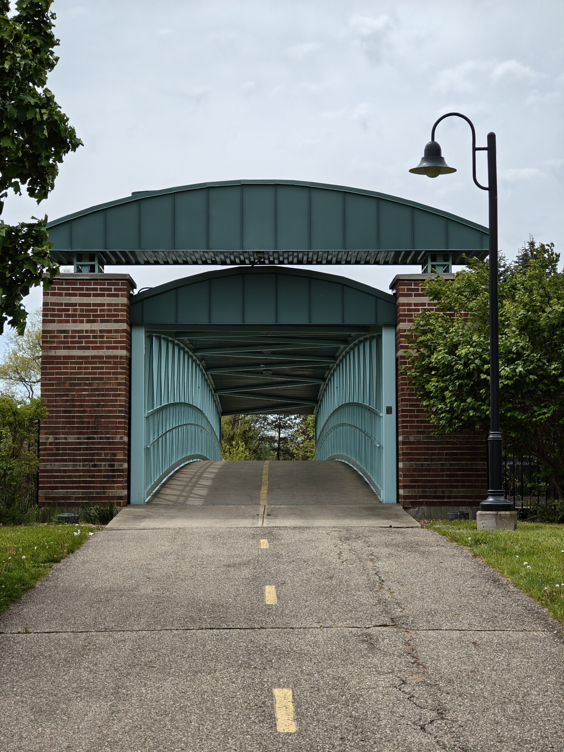 Photo of a bridge on a walking trail, taken with the Motorola Razr Fold.