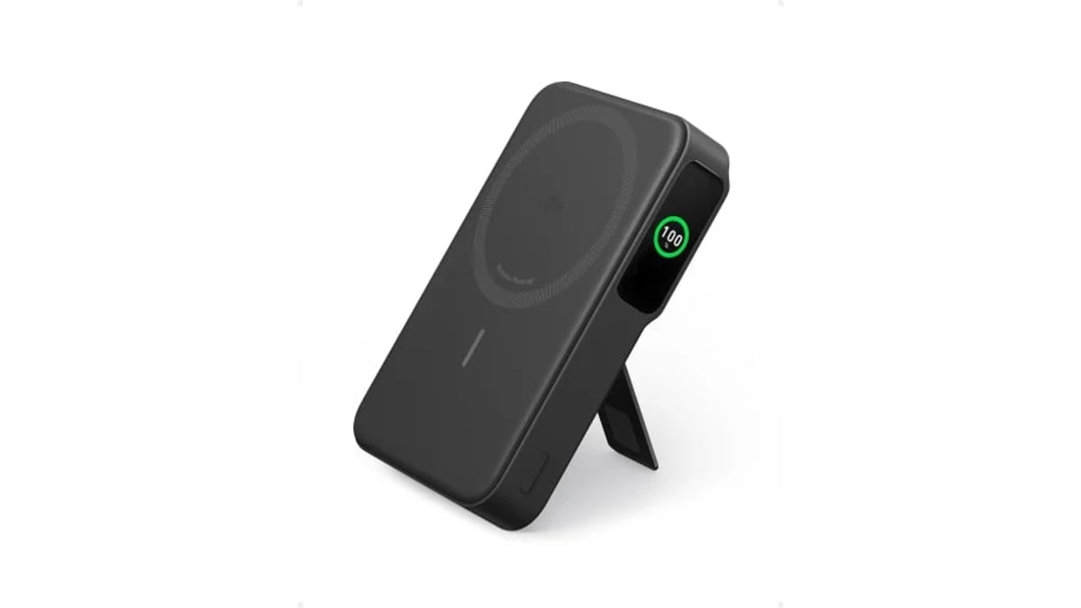 product 1779894402262 Anker MagGo Power Bank, Qi2 Certified 15W Ultra-Fast MagSafe-Compatible Portable Charger, 10,000mAh Battery Pack with Smart Display and Foldable Stand, For iPhone 15/14/13/12 Only(USB-C Cable Include)