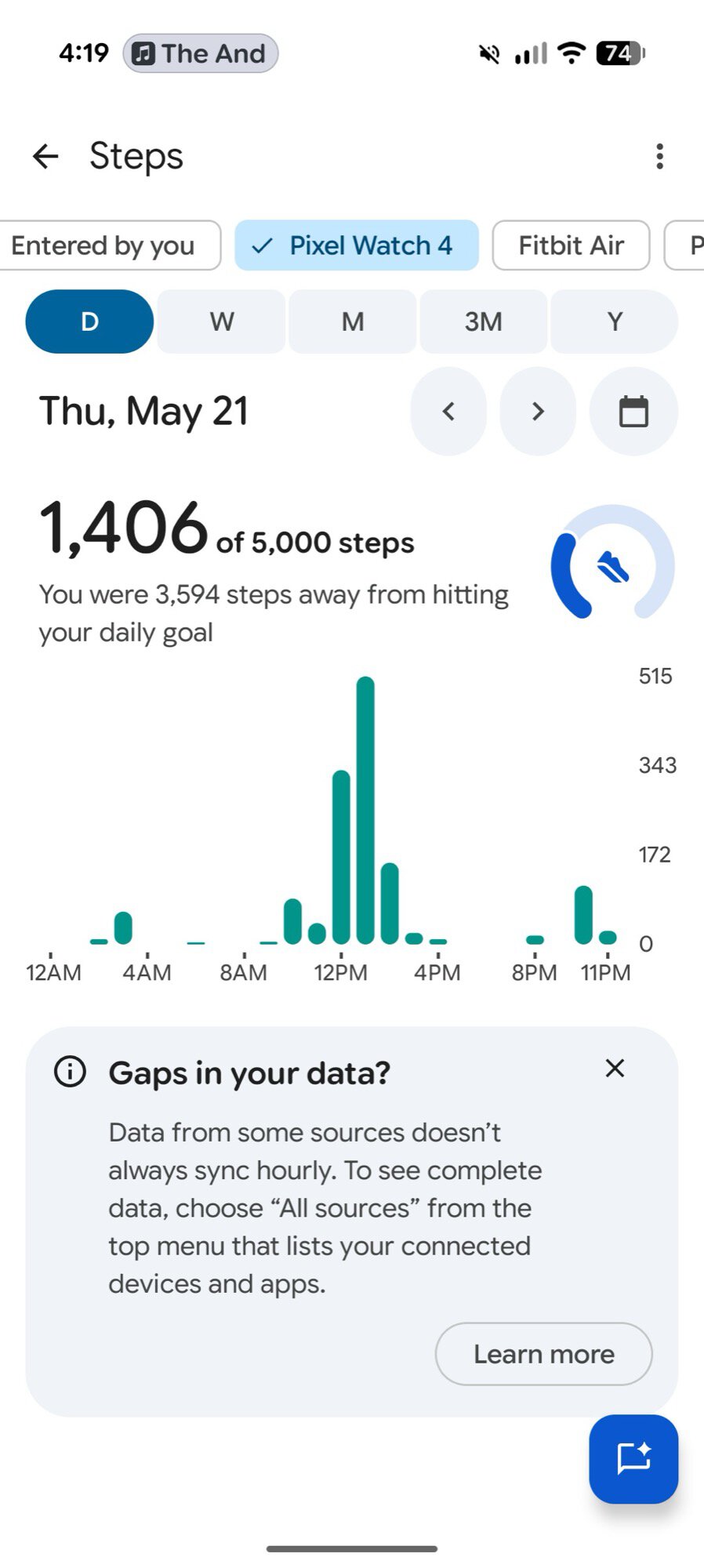 screenshot google health app steps exercise pixel watch 4 1