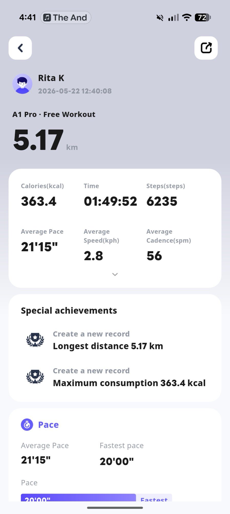 screenshot ks fit app steps exercise 2
