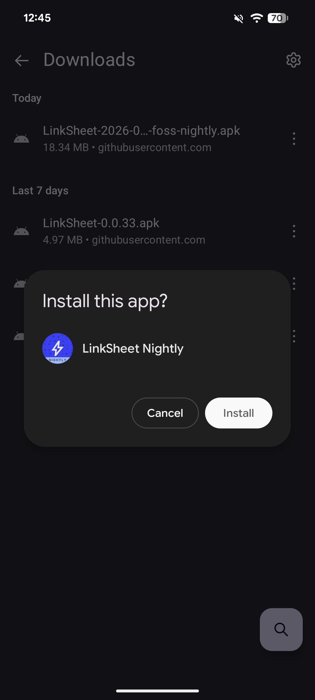 Screenshot showing the setup process for LinkSheet.