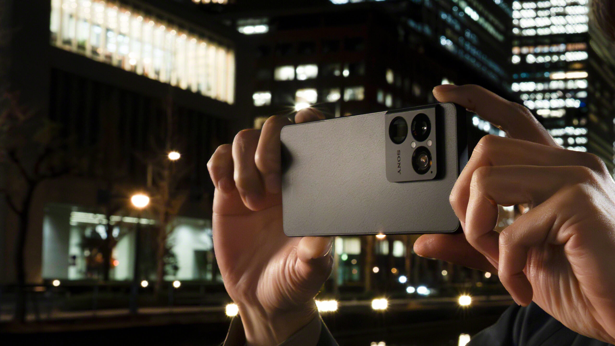 sony xperia 1 viiii official lifestyle camera in use Someone holding the Sony Xperia 1 VIII.