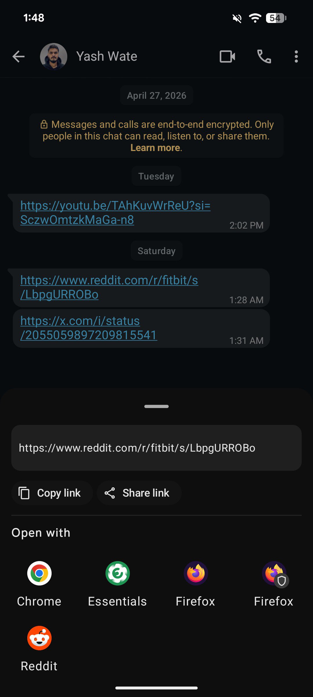 Screenshot showing how to use LinkSheet on an Android phone.