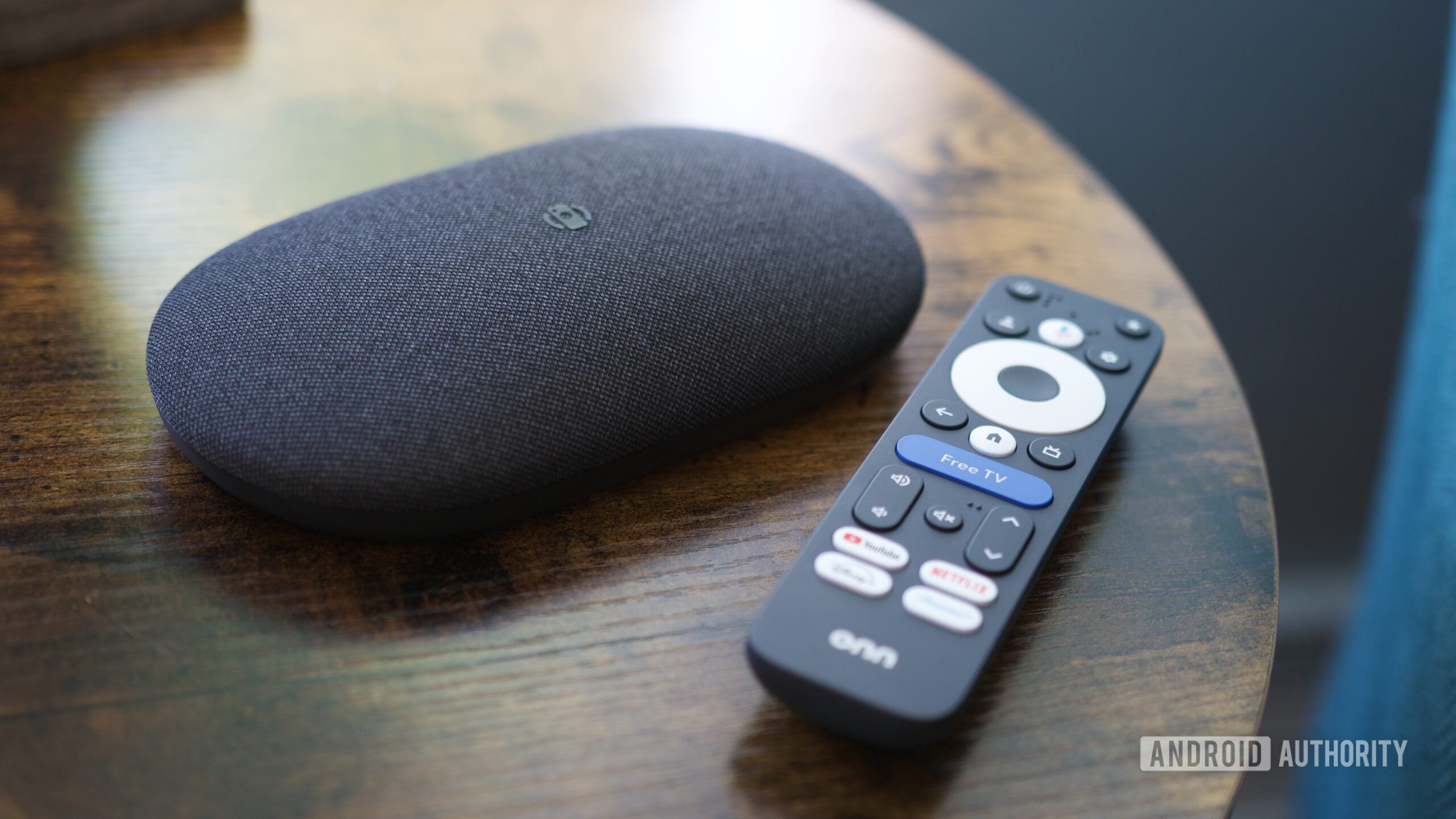 Walmart Onn 4K Pro streaming device and its remote.
