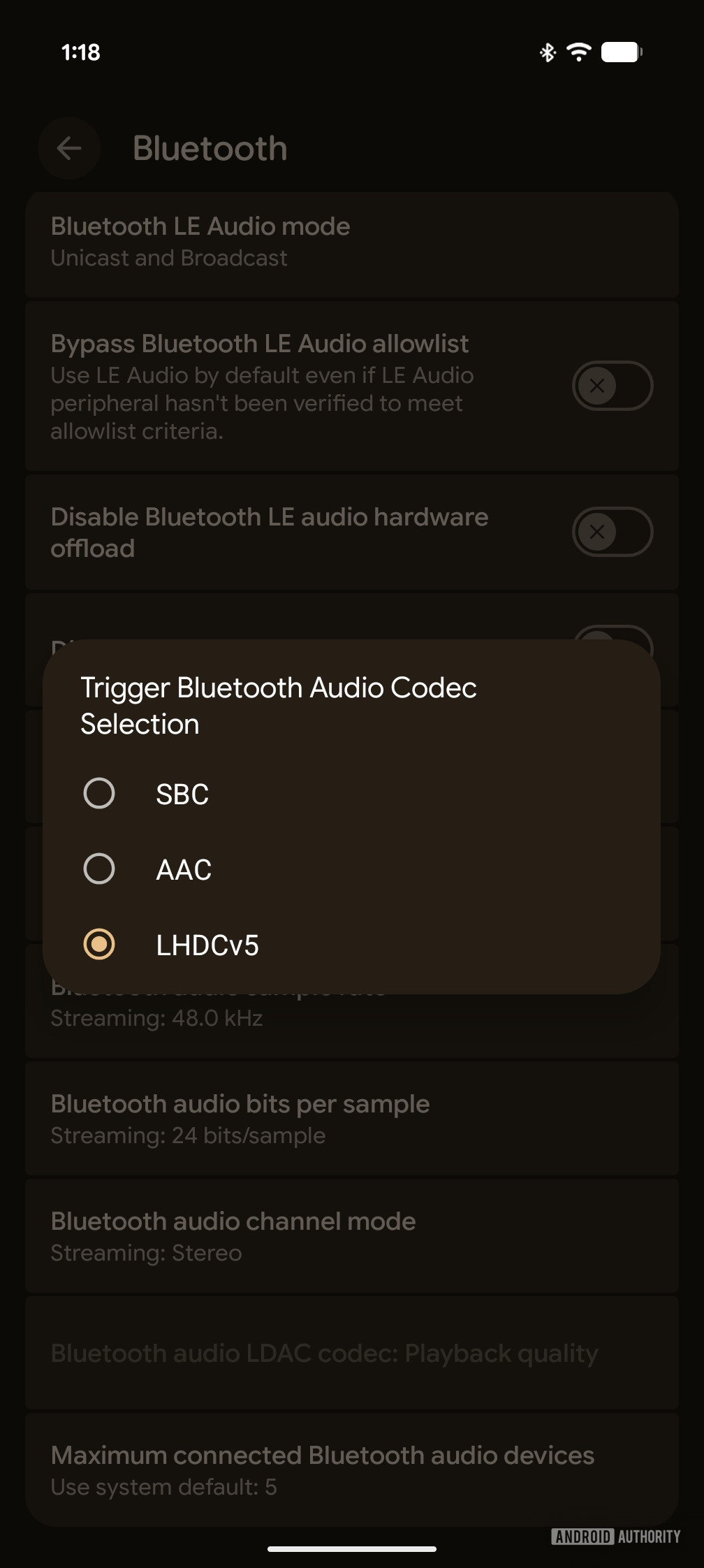 Android 17 Enable LHDC on Google Pixels 1