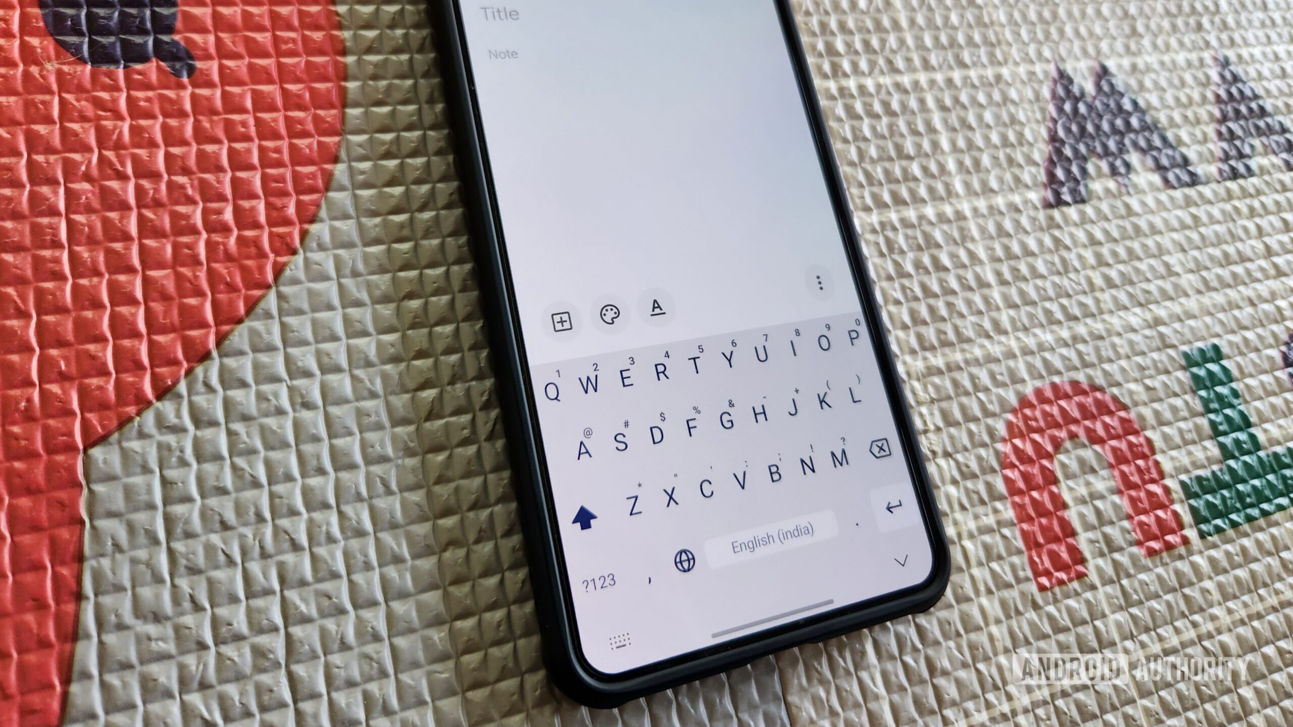 Android phone showing Simple Keyboard app