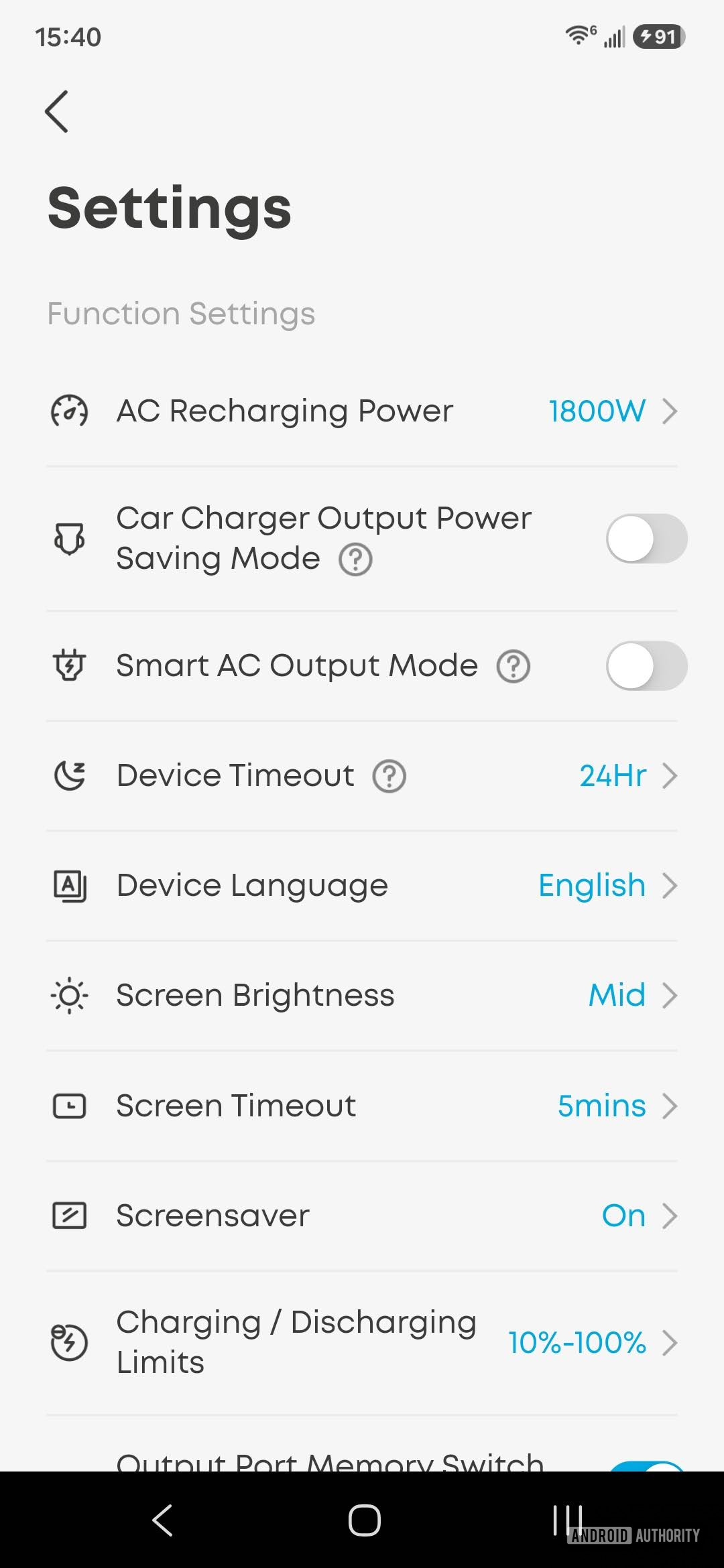 Anker SOLIX C2000 Gen 2 Settings