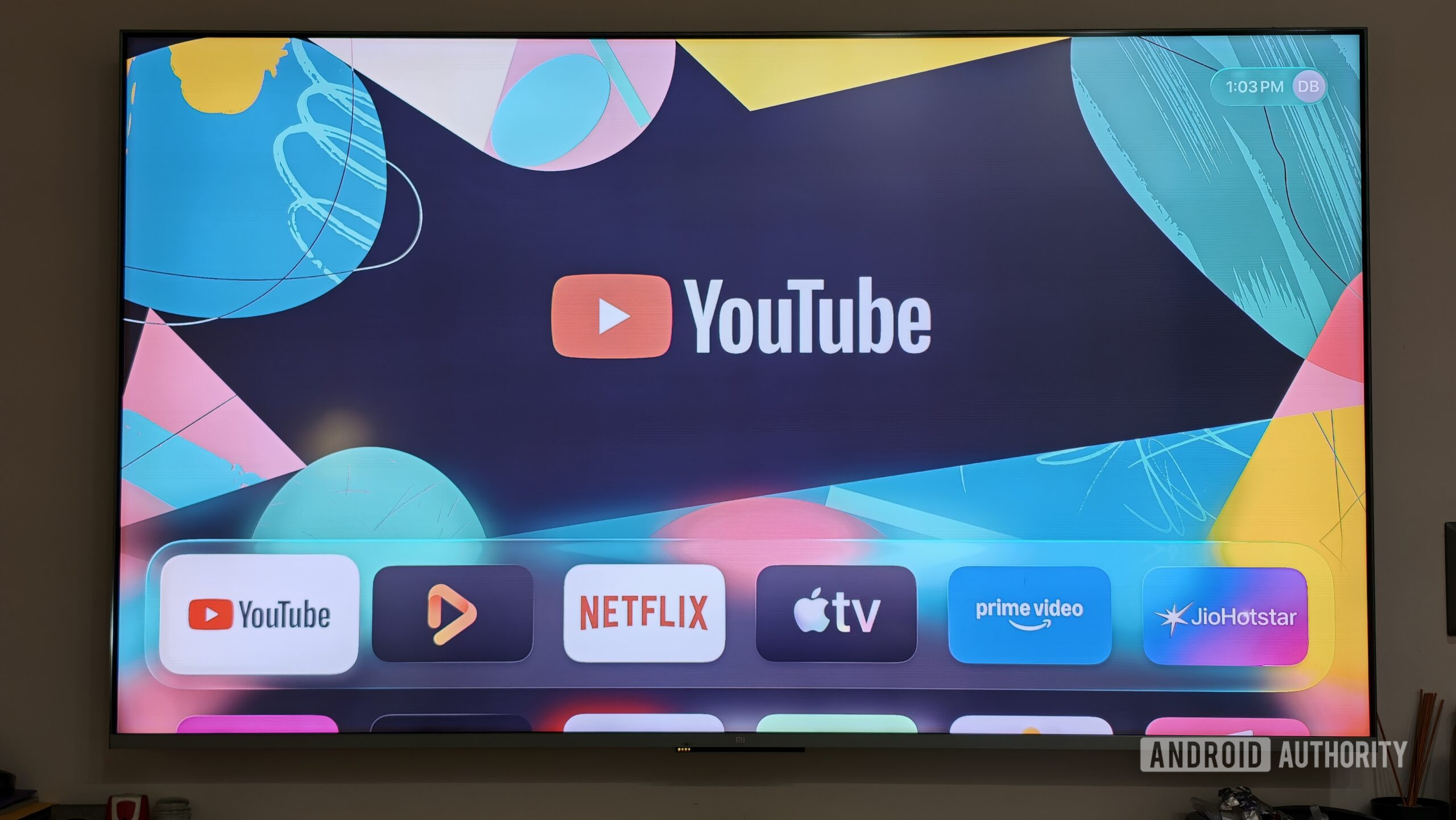 Apple TV interface on a television.