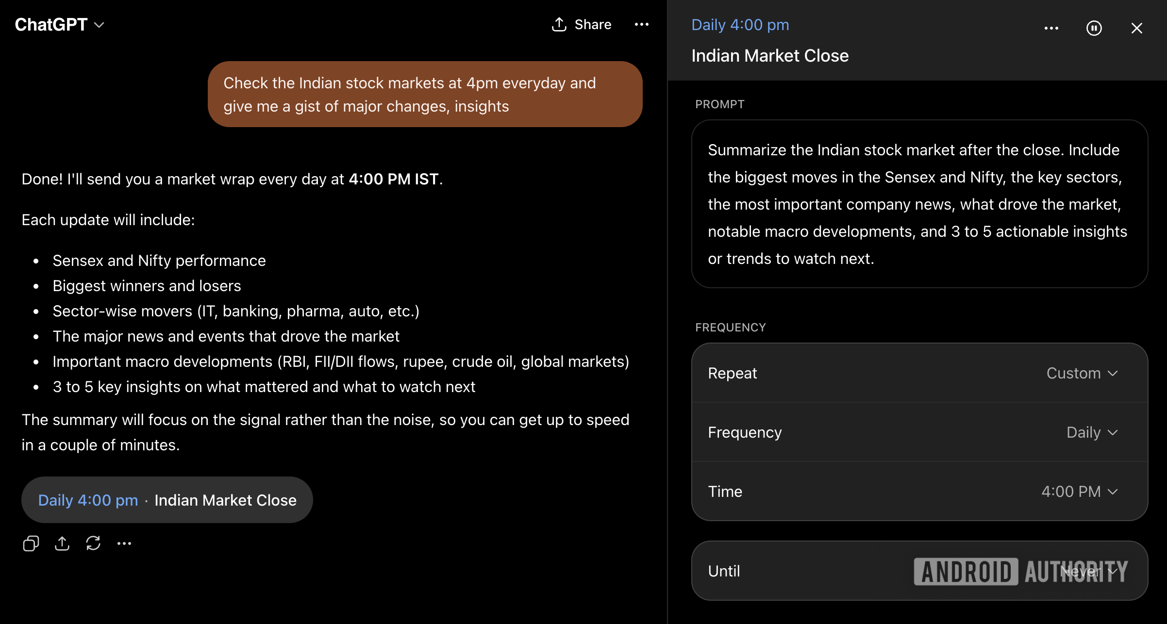 ChatGPT Scheduled Tasks timing tiles