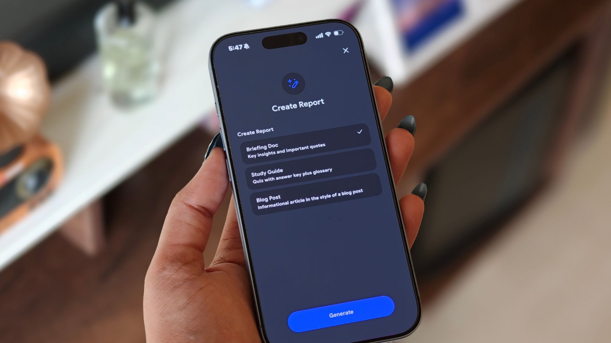 Create report using NotebookLM on iPhone Create report using NotebookLM on iPhone