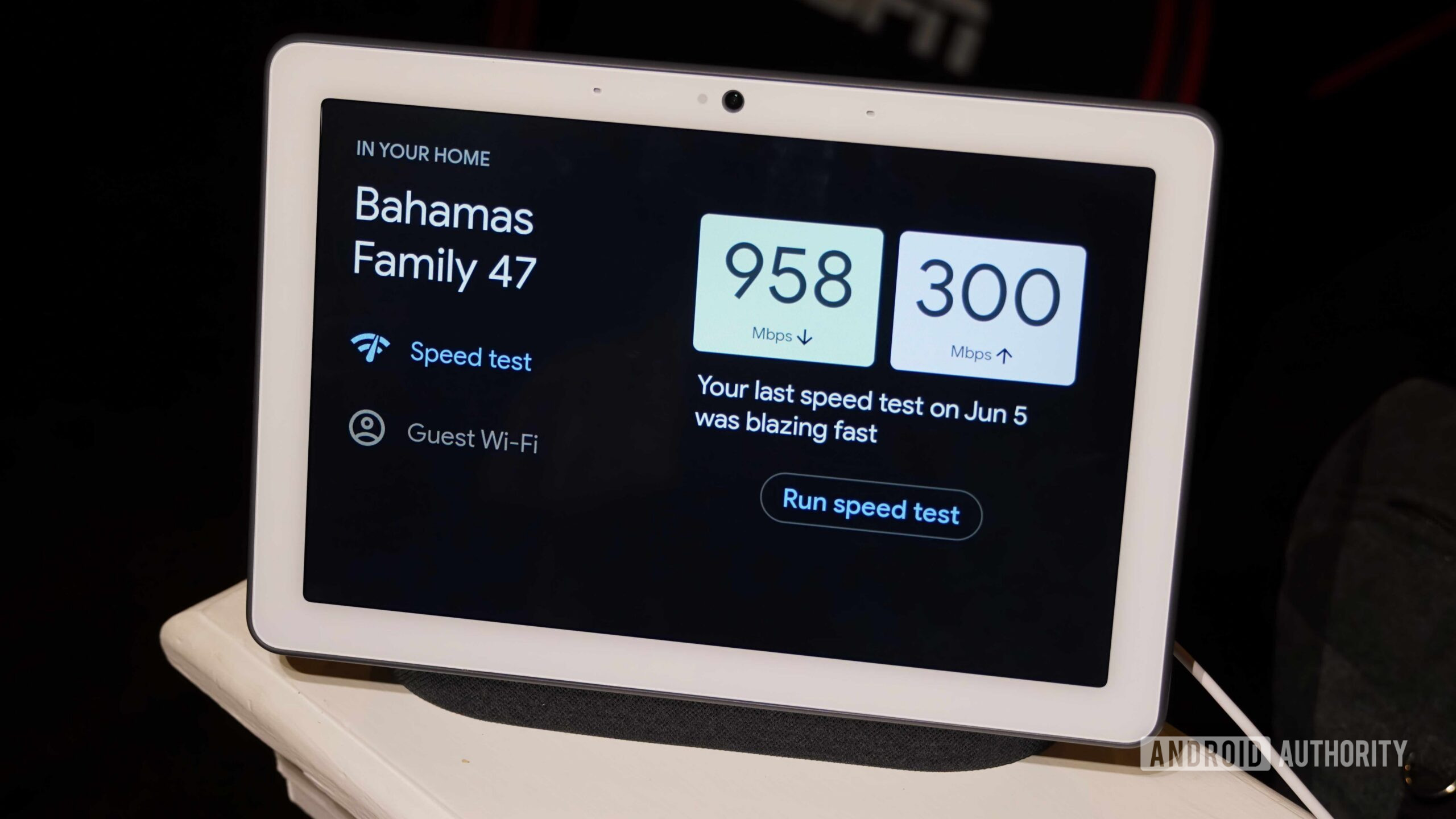 Gemini for Home 6 A speed test run by Gemini on a Nest Wi-Fi Pro.