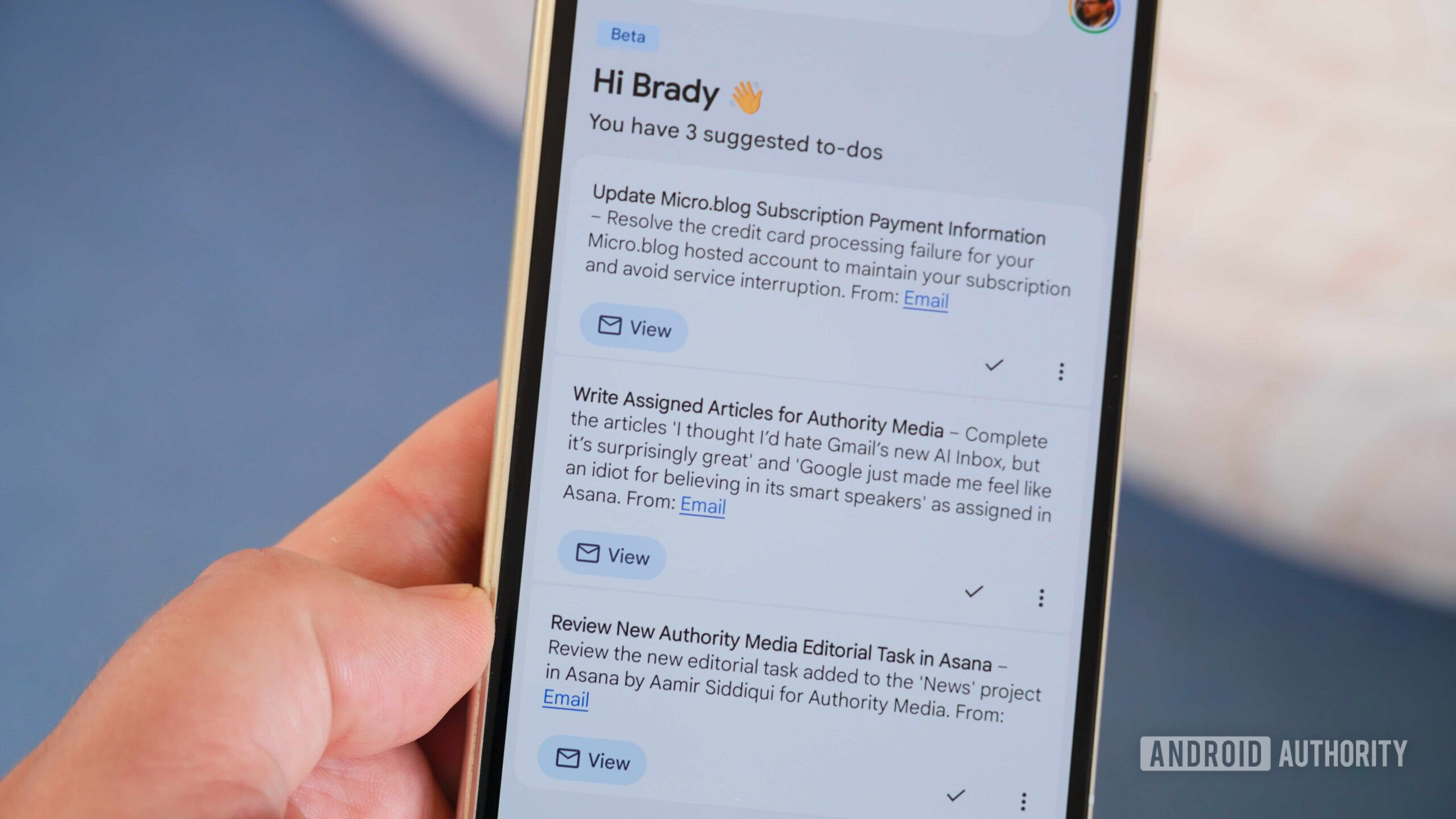Action items identified by AI Inbox.