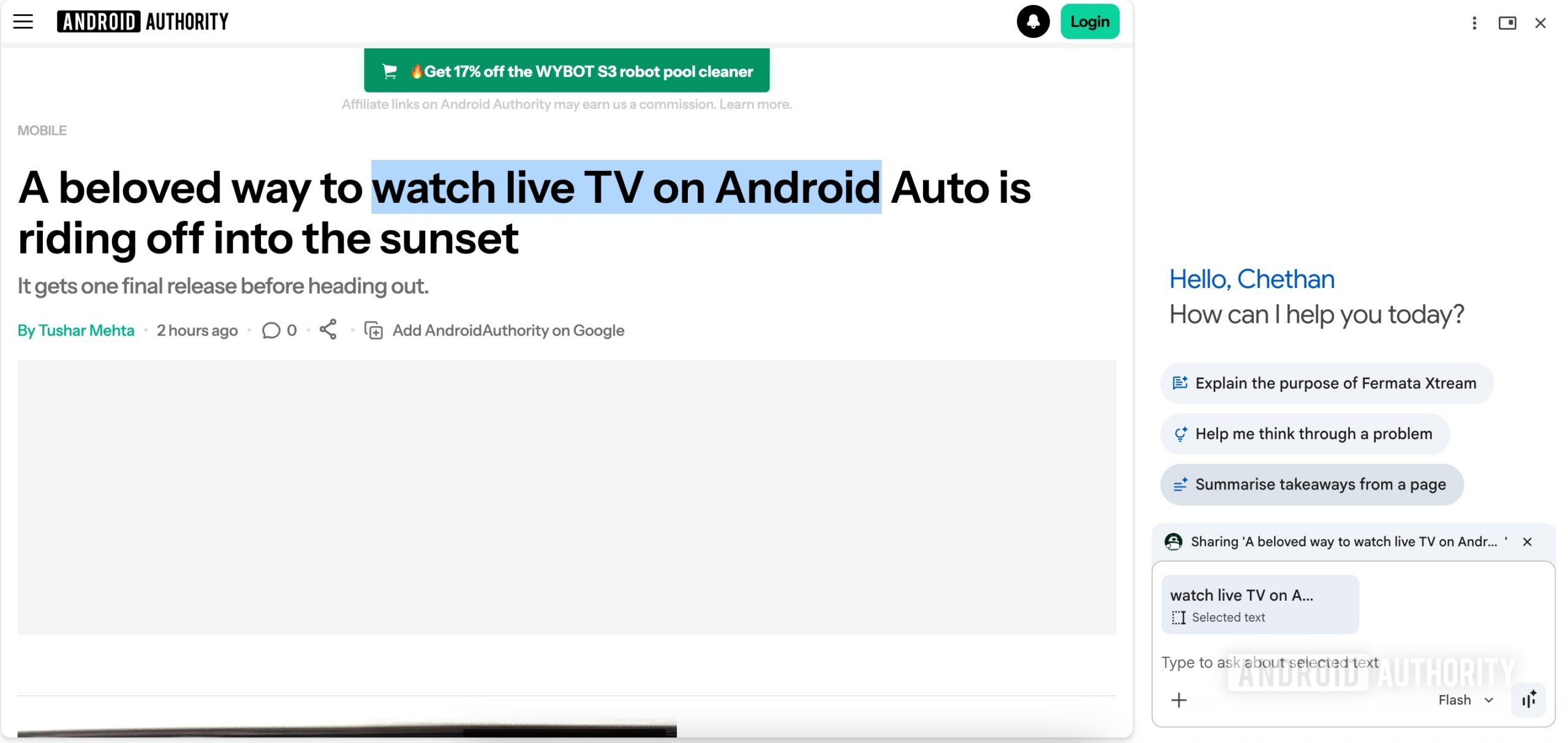 Google Chrome Gemini Side Panel